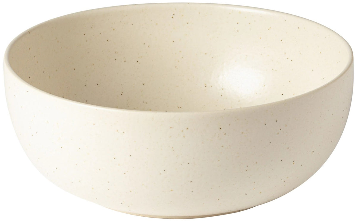 Runde Servierschüssel aus Steinzeug in Beige/Vanilla von Costa Nova, Durchmesser 25.1 cm, Höhe 10.1 cm, Modell Pacifica, glatte Oberfläche.
