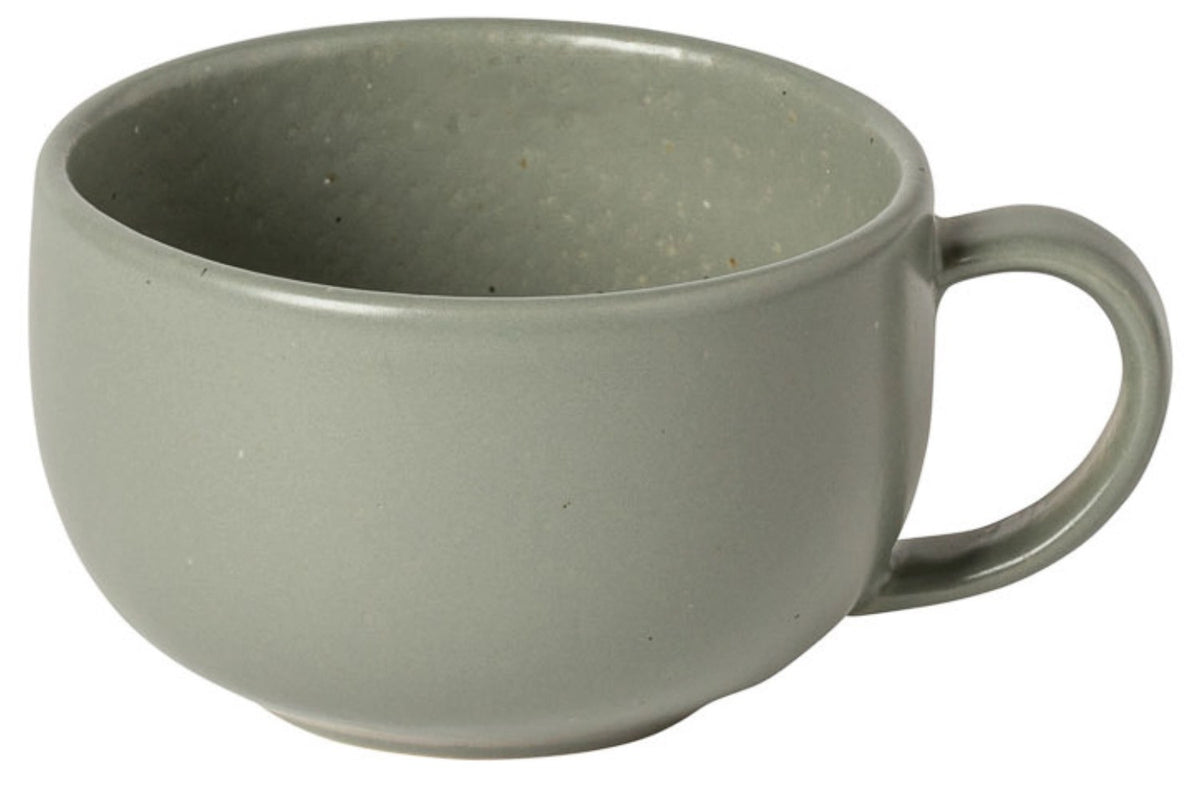 Grüne Teetasse aus Steinzeug der Serie Pacifica von Costa Nova, rund geformt mit Henkel, Fassungsvermögen 220ml, portugiesisches Design.
