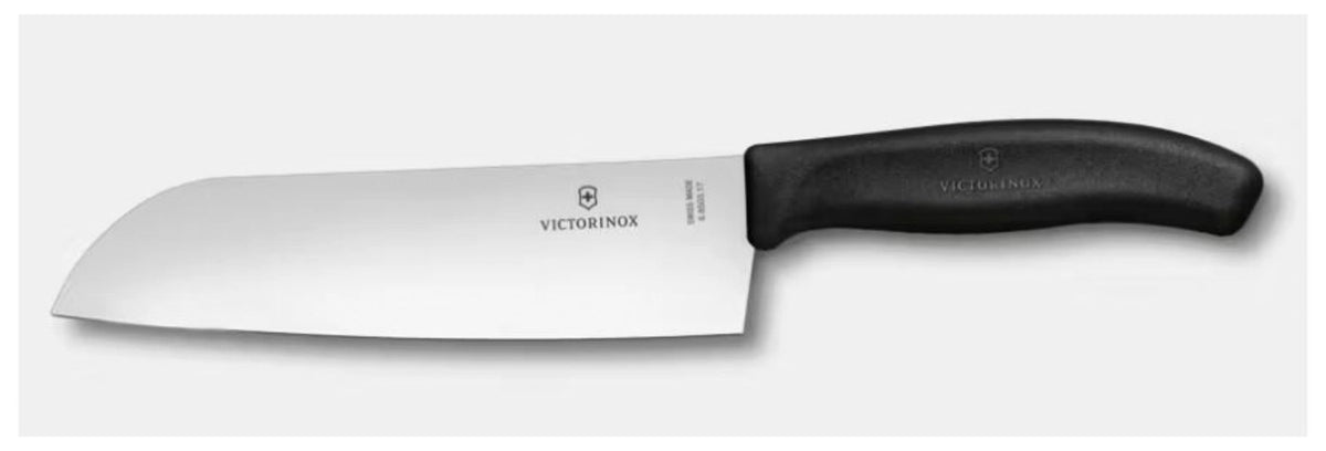 Swiss Classic Santokumesser 17cm in Schwarz präsentiert im Onlineshop von KAQTU Design AG. Kochbesteck ist von Victorinox