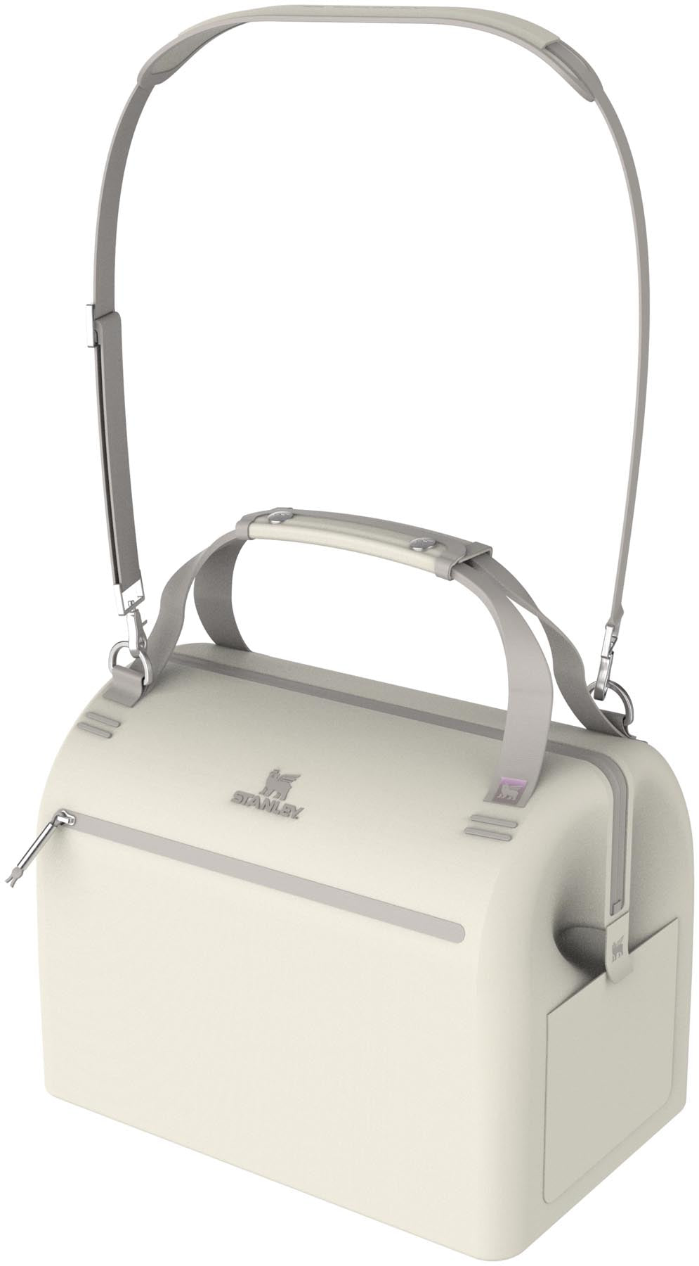 Elegante Kühltasche in zartem Creme von Stanley, ideal für Outdoor-Aktivitäten, mit großzügigem 18.9l Volumen für Erfrischungen und Snacks.