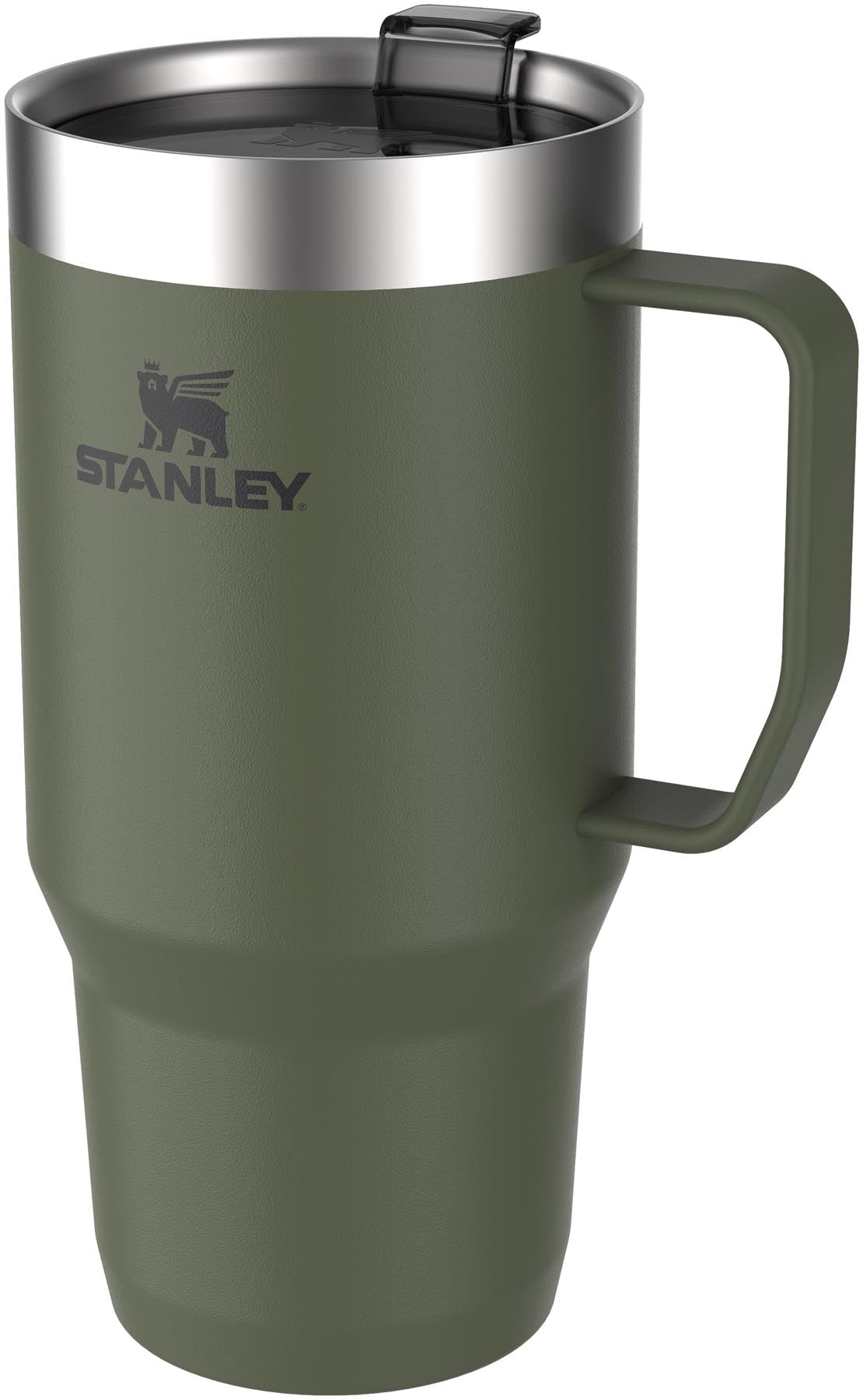 Praktische Everyday Suburban Mug von Stanley in getrocknetem Kieferngrün, 0.7l, ideal für unterwegs, hält Getränke lange warm oder kühl.