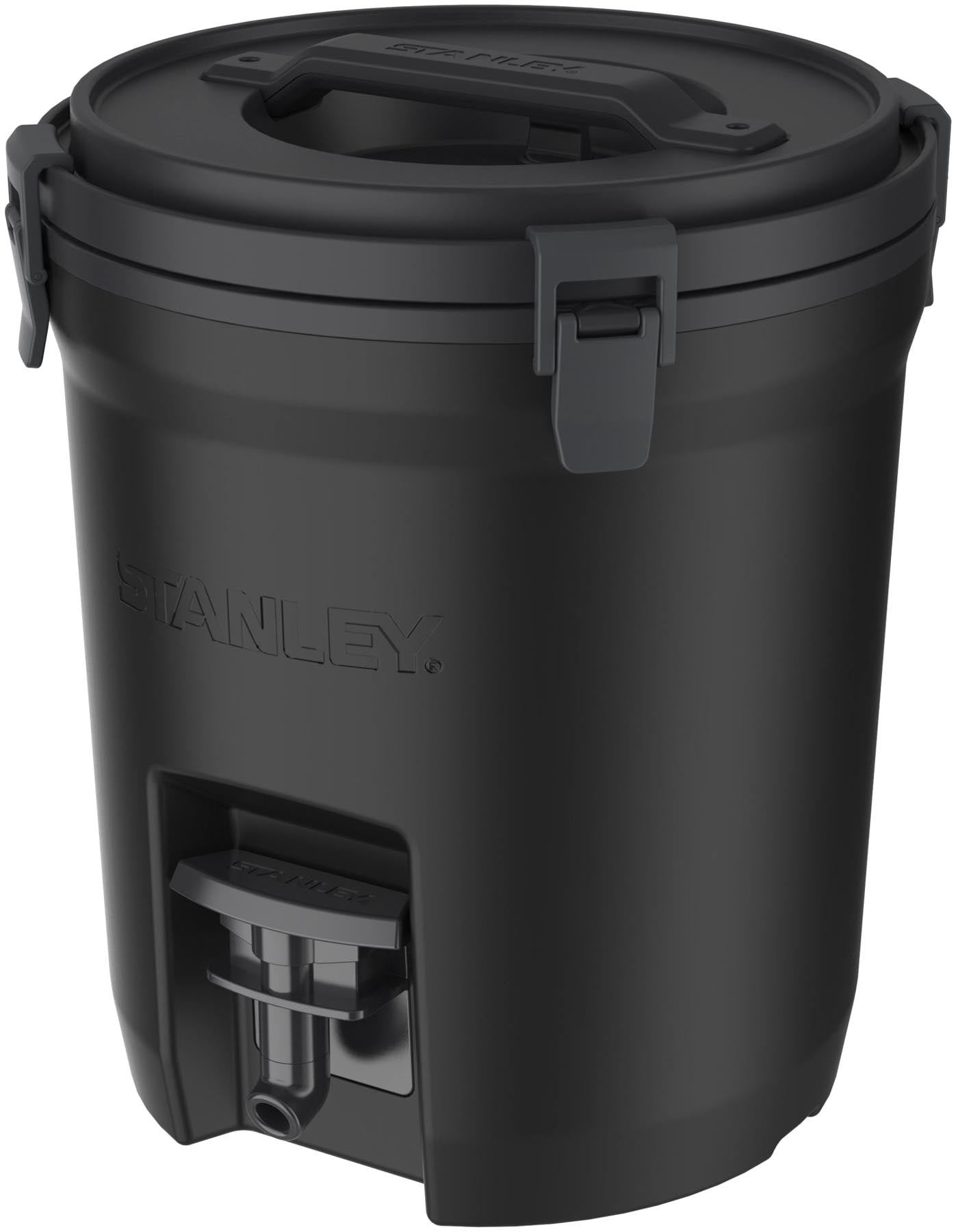 Stylischer Stanley Getränkespender in Schwarz, 7,5 l, perfekt für Erfrischungen bei Veranstaltungen und Abenteuern im Freien.