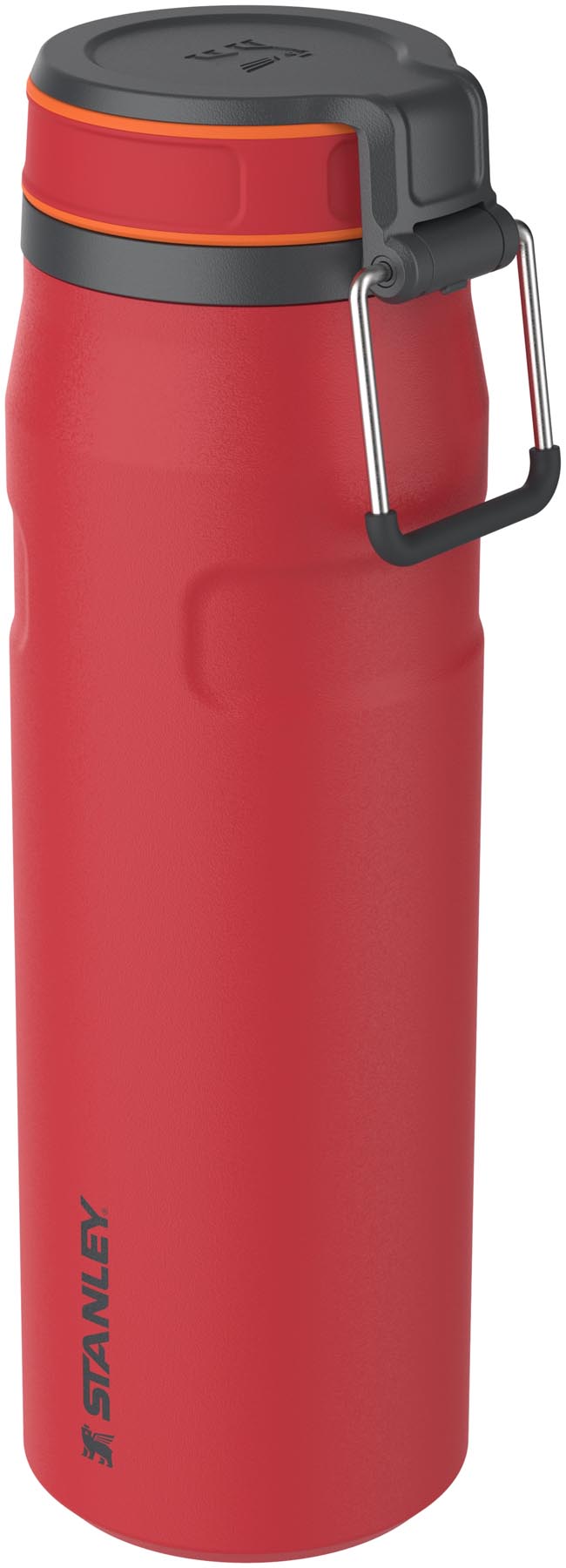Moderne Stanley Thermosflasche IceFlow Twist in Chili Black, 0.7l, perfekt für aktive Lebensstile und sorgt für erfrischende Getränke.