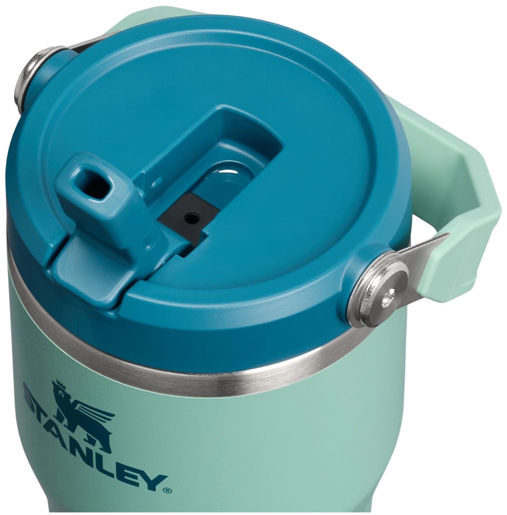 Praktischer Stanley IceFlow Flip Straw Becher in lebhaftem Frühlingsgrün, perfekt für erfrischende Getränke on-the-go. Volumen: 0.6l.