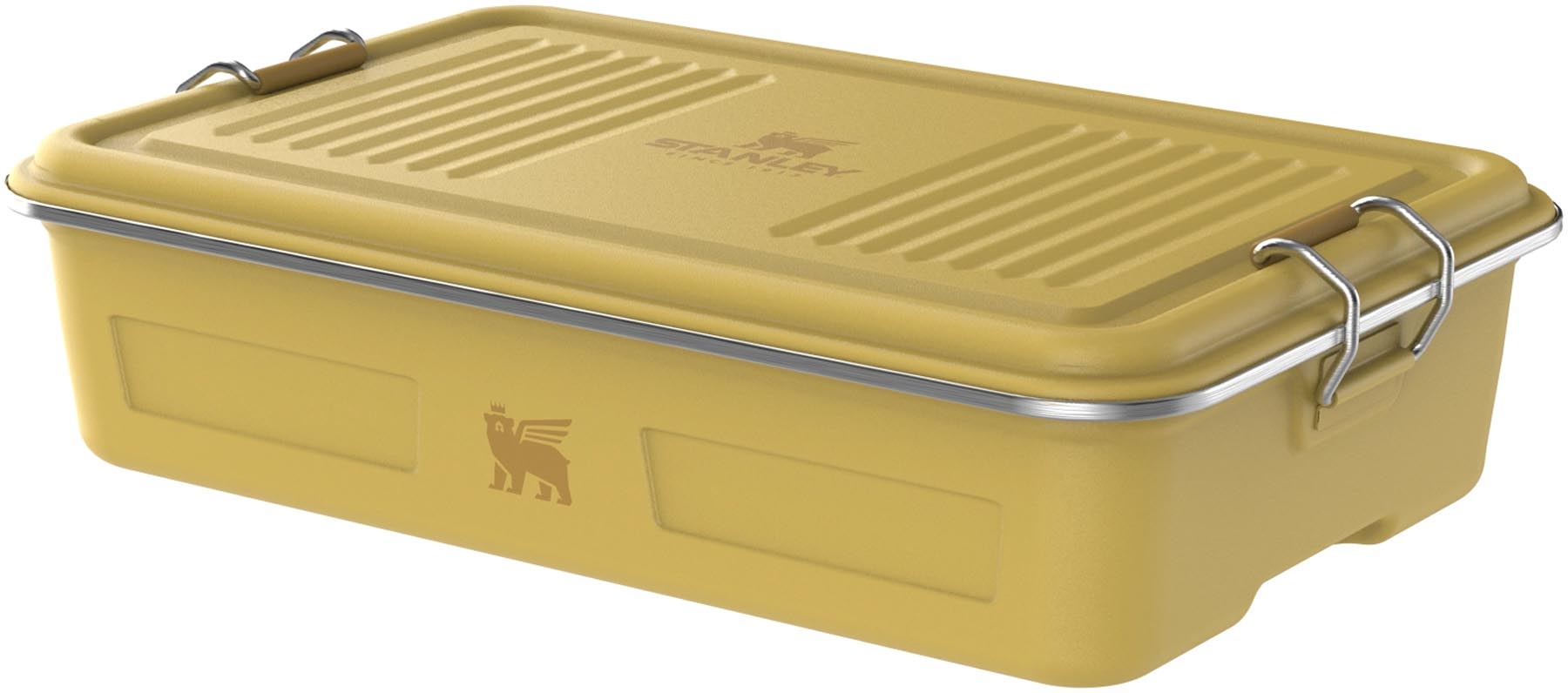 Stilvolle 2l Aufbewahrungsbox in Dijon-Gelb von Stanley, perfekt für die Aufbewahrung von Lebensmitteln und Snacks unterwegs.