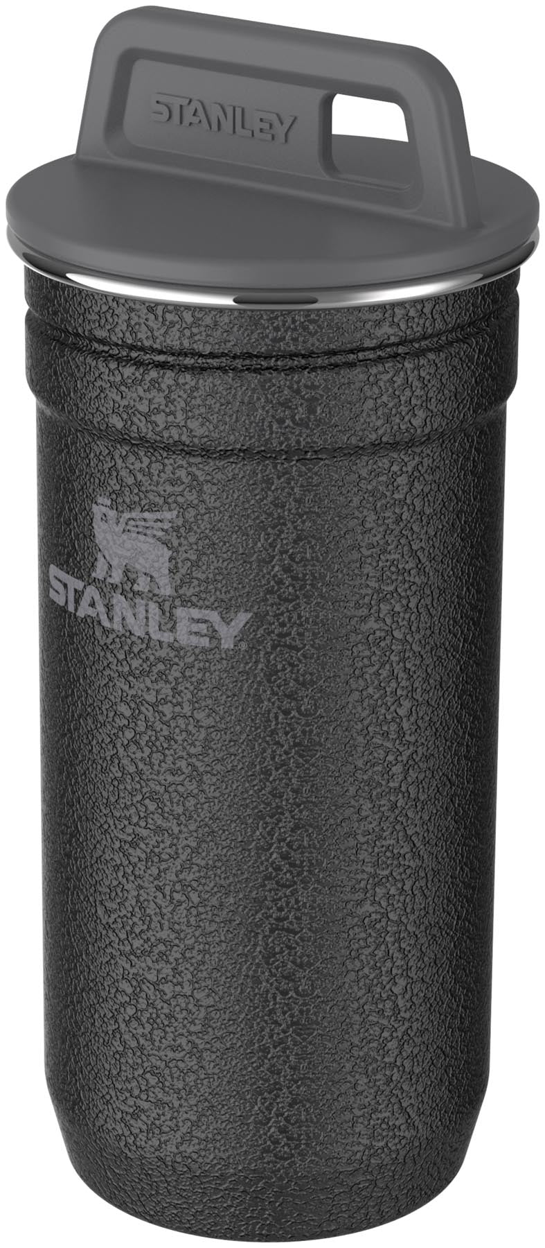Stilvolles Set aus 4 Schnapsgläsern in Hammertone Schwarz von Stanley, perfekt für Partys und besondere Anlässe.