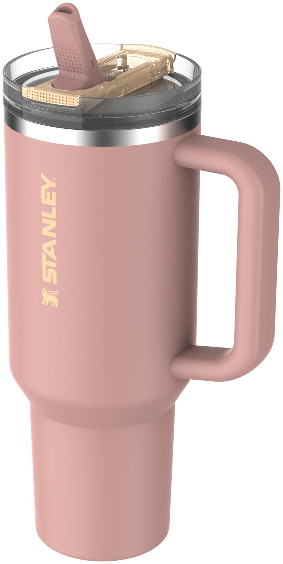 Stylische Stanley Quencher ProTour Thermosflasche in Peach Rose, 1.18l, perfekt für kalte Getränke und unterwegs.