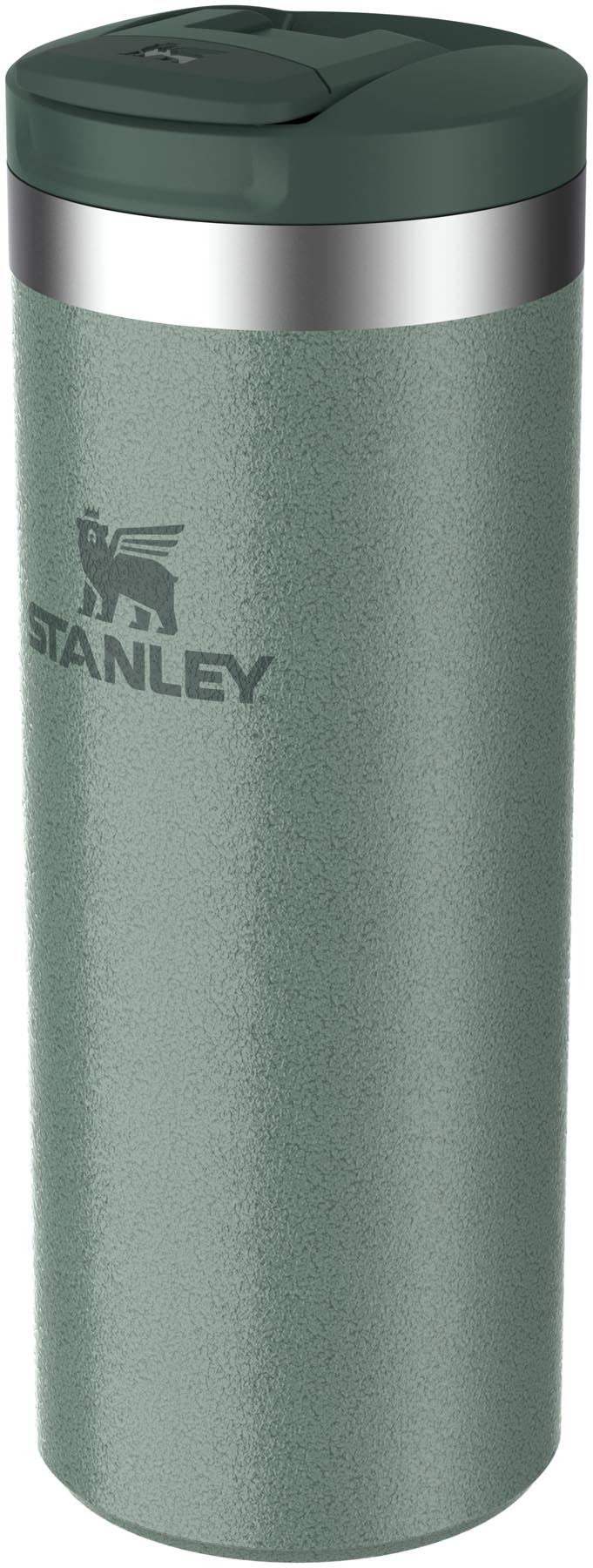 Robuster Stanley Transit Fliptop Becher in Hammertone Green, 0.35l, ideal für alle Abenteuer, hält Getränke warm oder kalt.