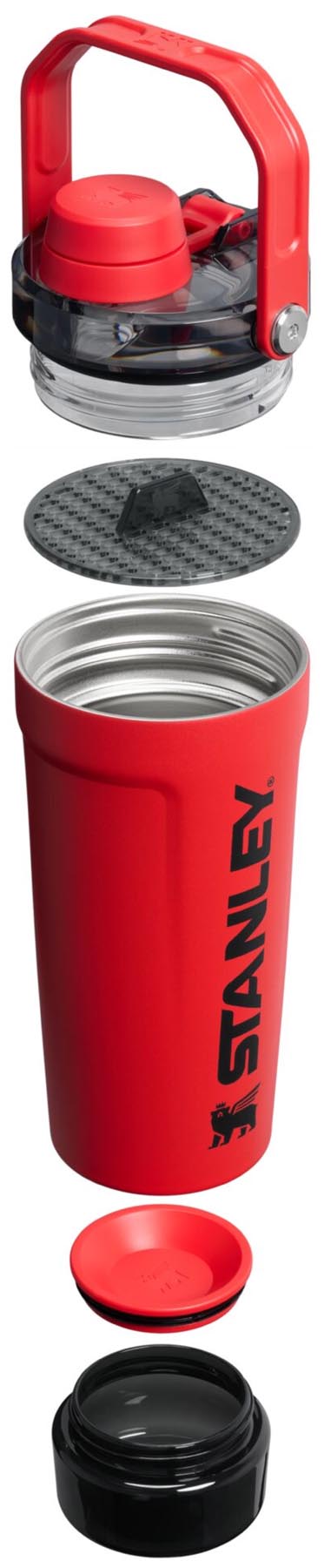 Eleganter Stanley Vitalize Shaker in Chili Black (0.6l) – ideal für Sportler, perfekt für die Zubereitung von Getränken on-the-go.