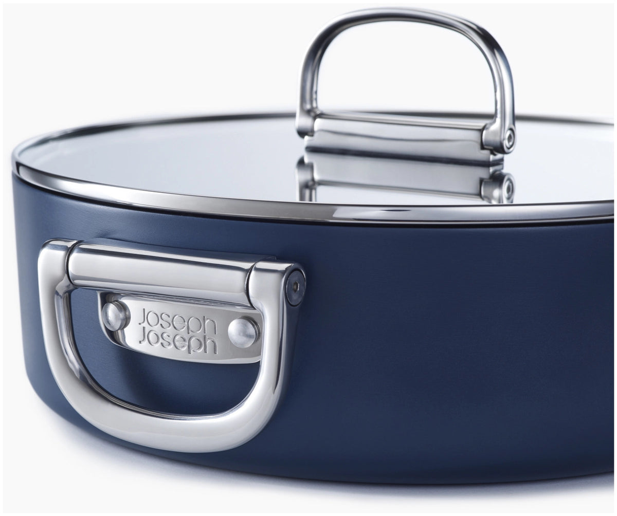 5er Set Space Kochset 15+19+23+24+28cm +3x Pfannenschutz in Blau präsentiert im Onlineshop von KAQTU Design AG. Kochtopfset ist von Joseph Joseph