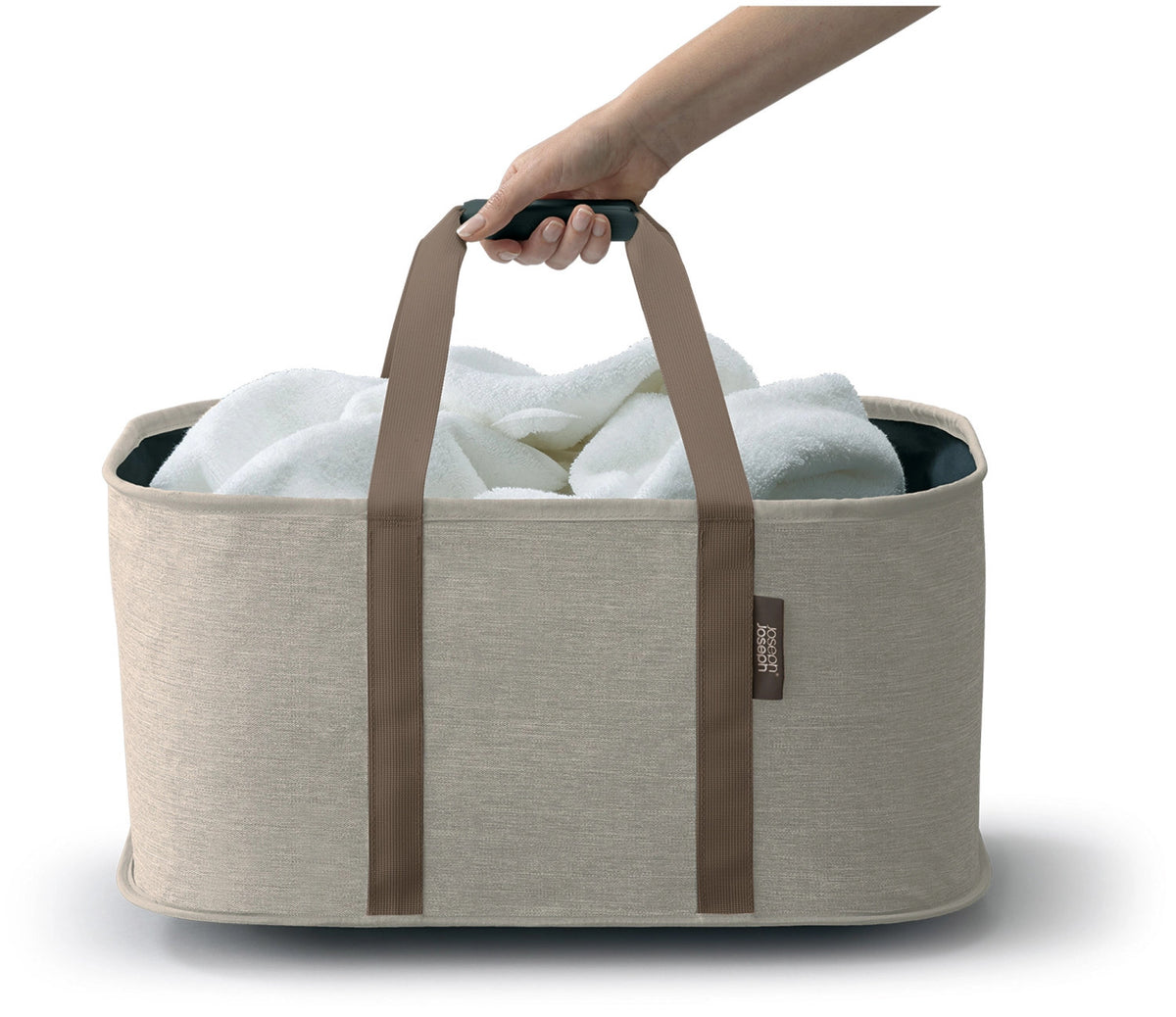 Hold-All Wäschekorb faltbar 35l ecru in Blau präsentiert im Onlineshop von KAQTU Design AG. Wäschekorb ist von Joseph Joseph