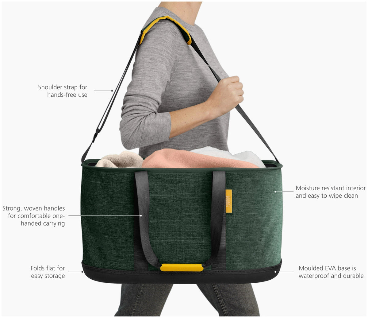Hold-All Wäschekorb faltbar outdoor 45l grün in Grün präsentiert im Onlineshop von KAQTU Design AG. Wäschekorb ist von Joseph Joseph