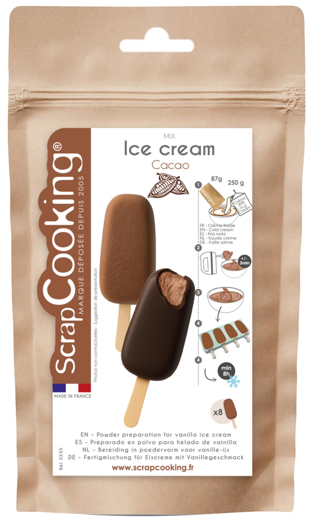 Fertigmischung Schokoladenglace Mix 145g in präsentiert im Onlineshop von KAQTU Design AG. Backutensilien ist von Scrap Cooking