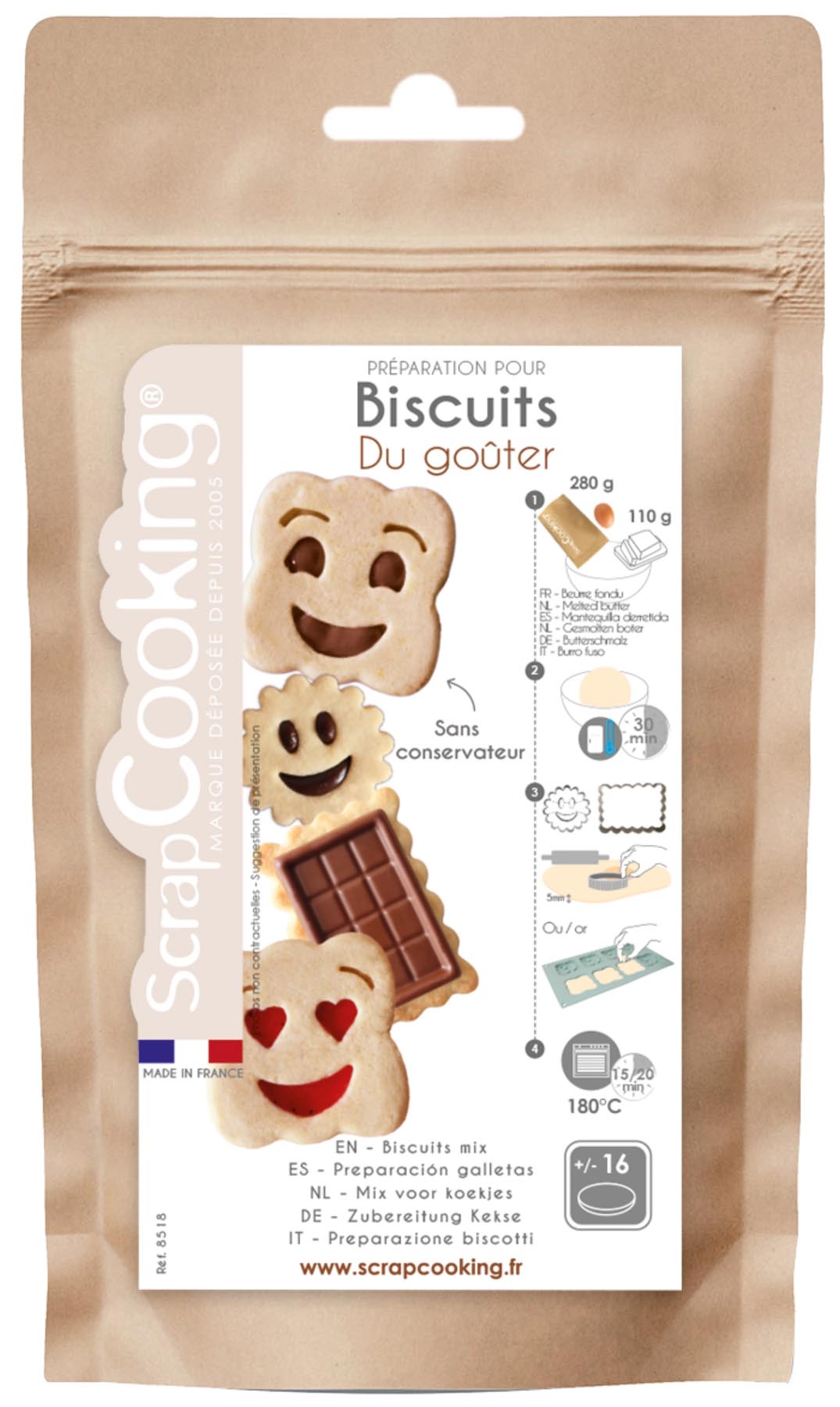 Fertigmischung Kecksmischung Snack-time 280g in präsentiert im Onlineshop von KAQTU Design AG. Backutensilien ist von Scrap Cooking