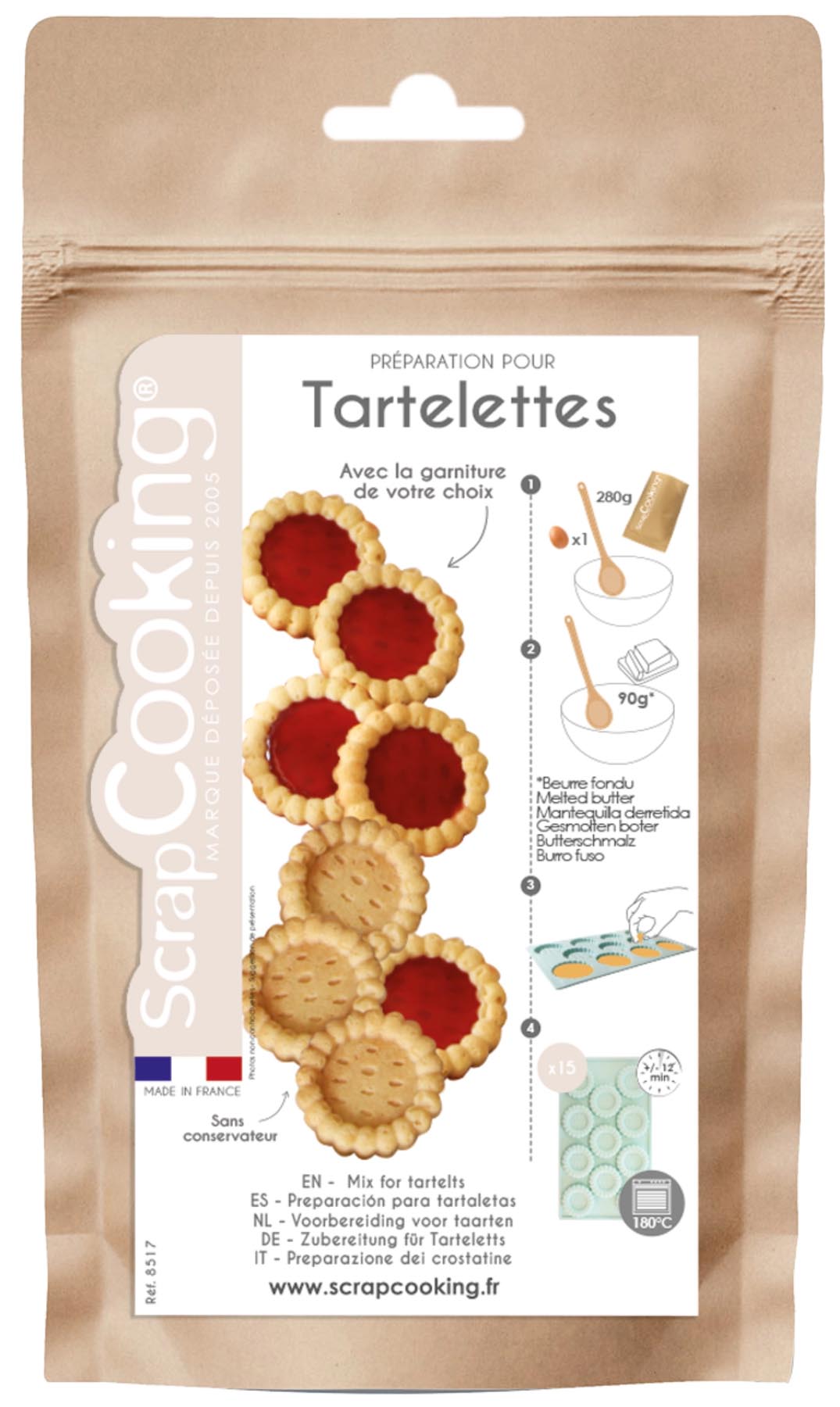 Fertigmischung Tartlet 280g in präsentiert im Onlineshop von KAQTU Design AG. Backutensilien ist von Scrap Cooking