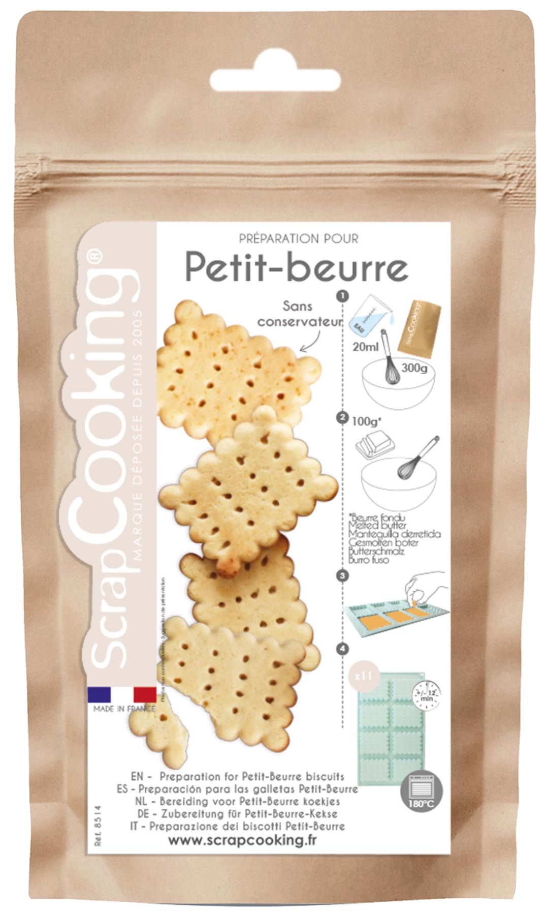 Fertigmischung Petit-Beurre Biscuit 300g in präsentiert im Onlineshop von KAQTU Design AG. Backutensilien ist von Scrap Cooking
