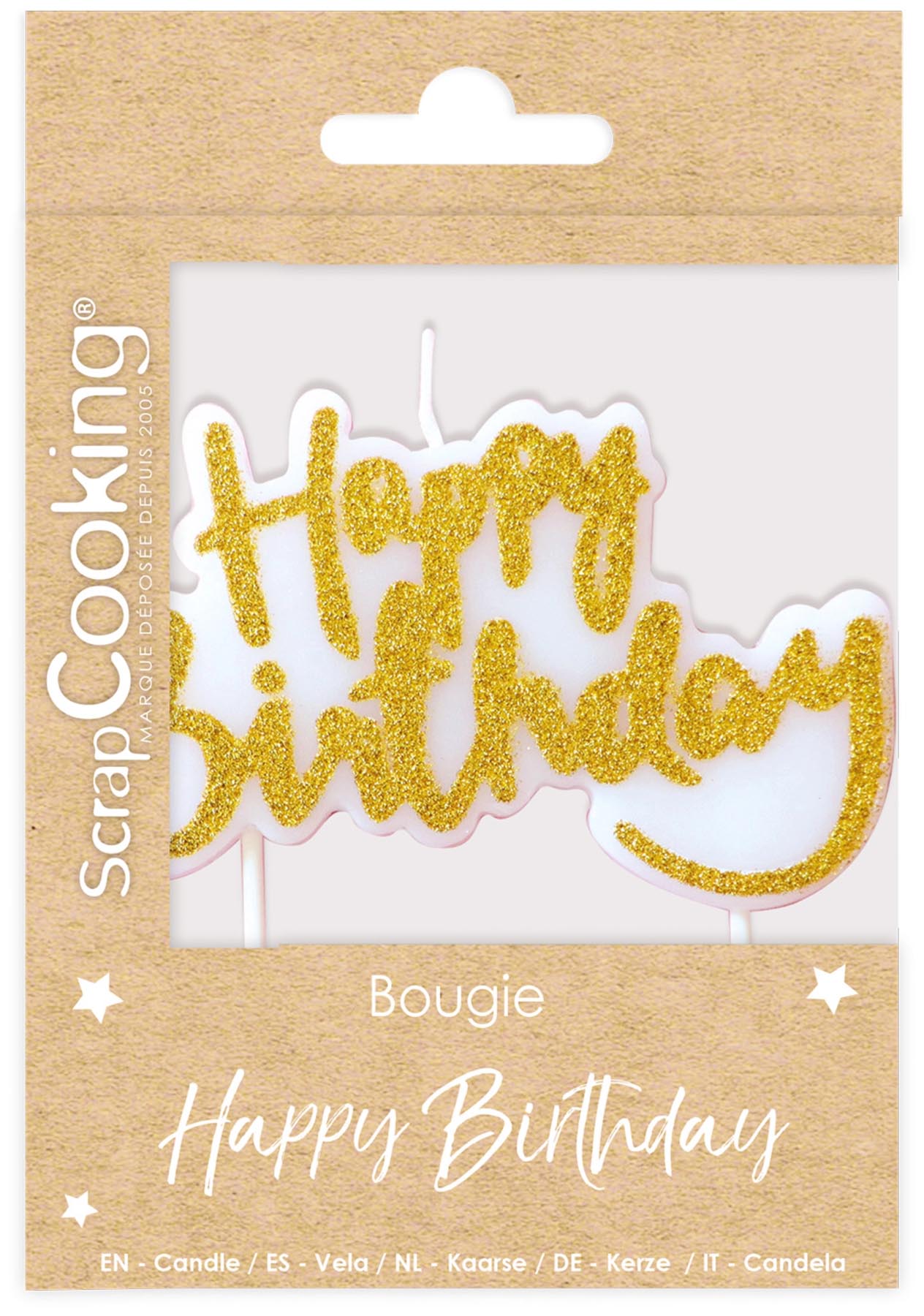 Kerze Happy Birthday gold in präsentiert im Onlineshop von KAQTU Design AG. Kerzen ist von Scrap Cooking