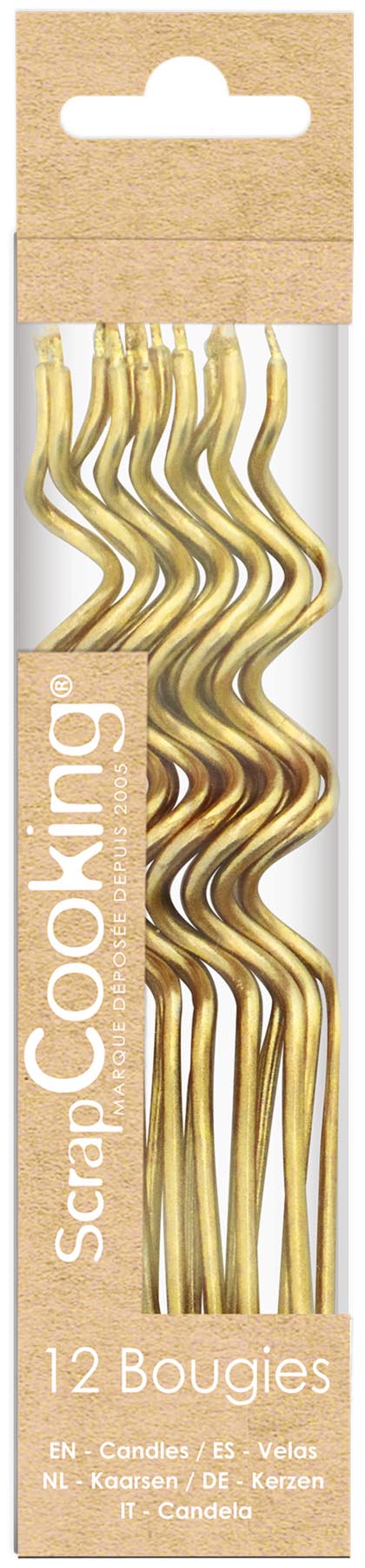 12er Set Kerzen spiralförmig gold in präsentiert im Onlineshop von KAQTU Design AG. Kerzen ist von Scrap Cooking