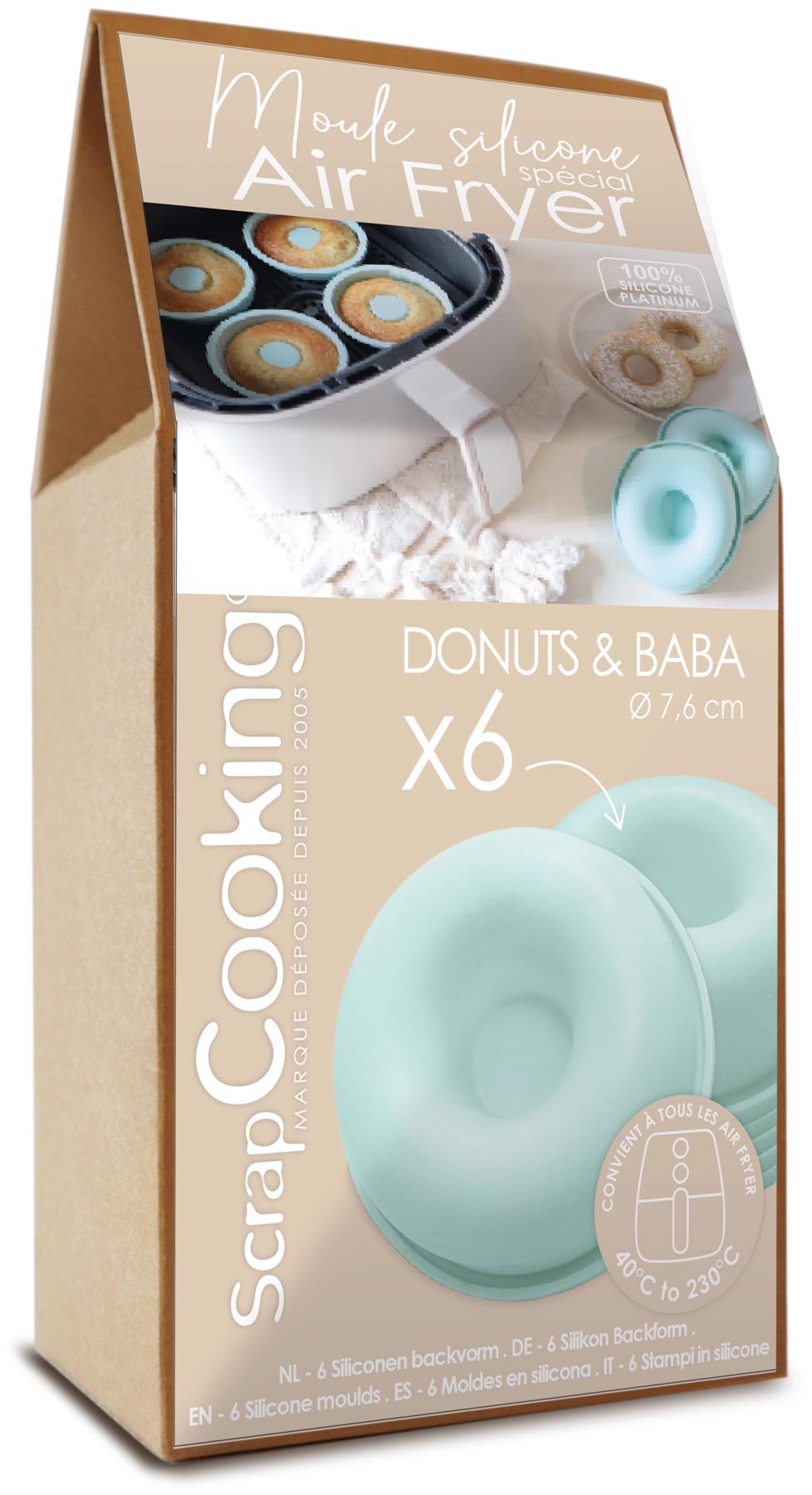 6er Set Backform für Heissluftfritteuse Donuts in präsentiert im Onlineshop von KAQTU Design AG. Backform / Backblech ist von Scrap Cooking