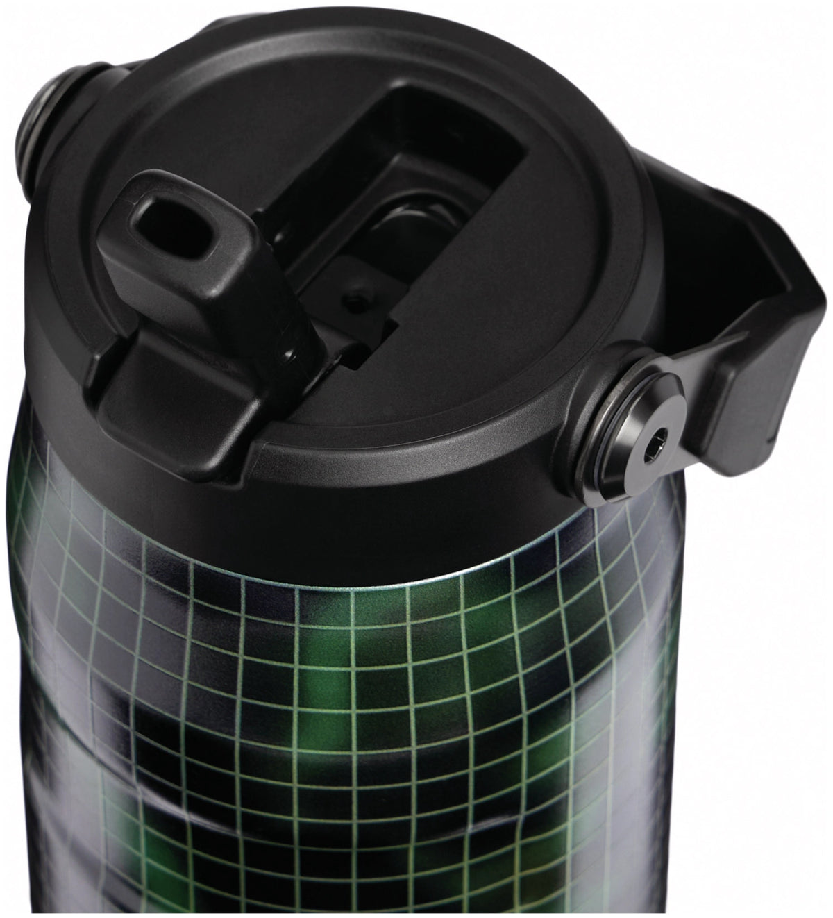 Grüne Stanley Thermosflasche IceFlow Flip Straw in Dried Pine Blur mit Strohhalm-Verschluss
