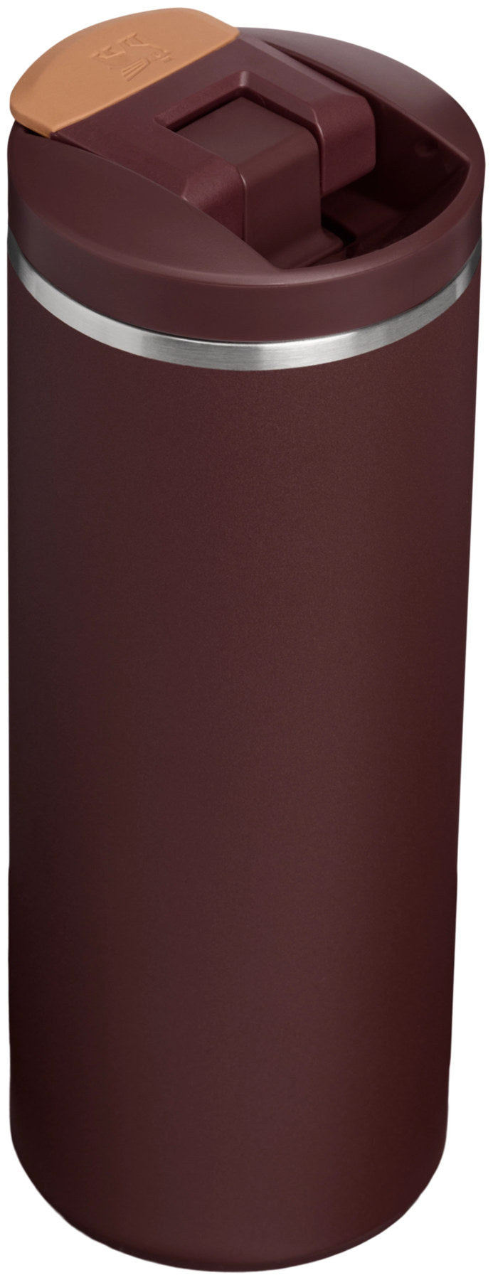 Brauner Thermosbecher Transit FlipTop coffee von Stanley in schlanker, zylindrischer Form