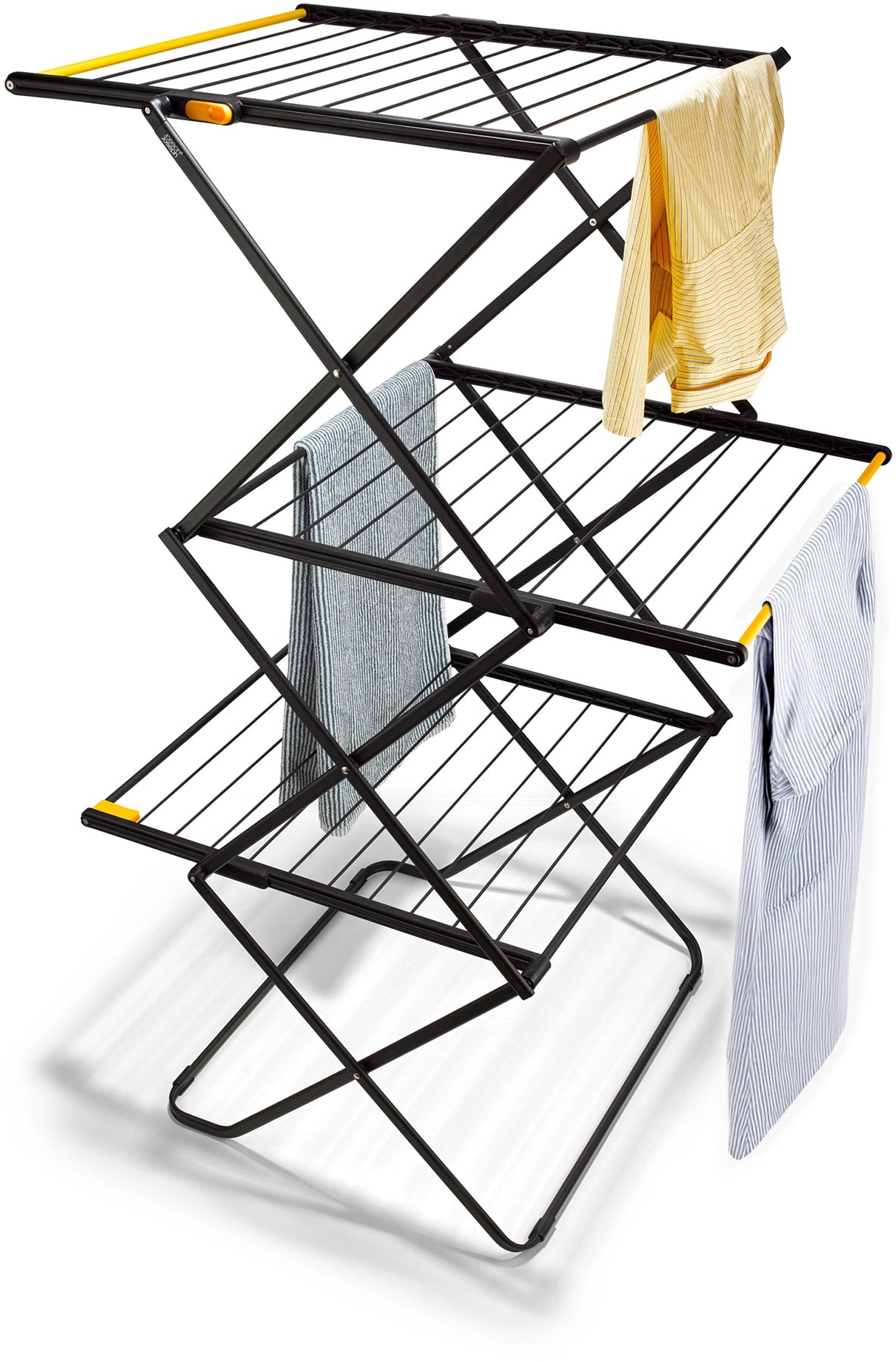Praktischer AirFrame Max Wäscheständer von Joseph Joseph, höhenverstellbar in 3 Stufen, ideal für effizientes Trocknen und platzsparende Nutzung.