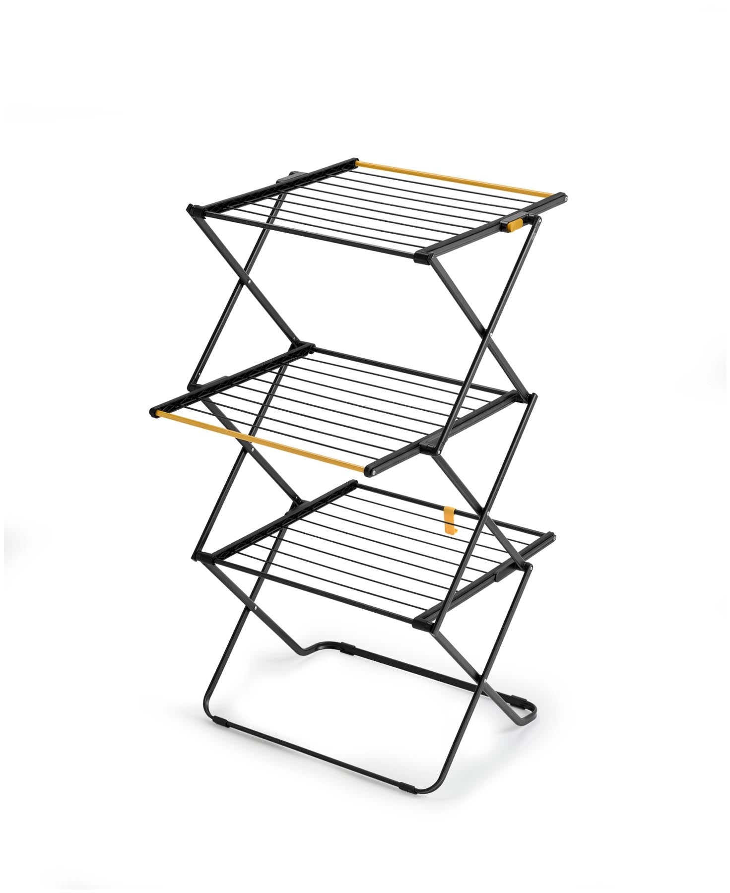 AirFrame 3-stufiger Wäscheständer in Schwarz präsentiert im Onlineshop von KAQTU Design AG. Wäschekorb ist von Joseph Joseph