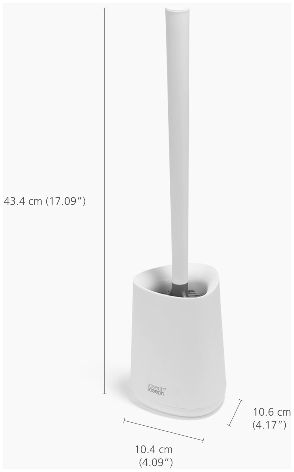 Elegante weiße Toilettenbürste Flex 360 Lite von Joseph Joseph, ideal für gründliche Reinigung und modernes Badezimmer-Ambiente.