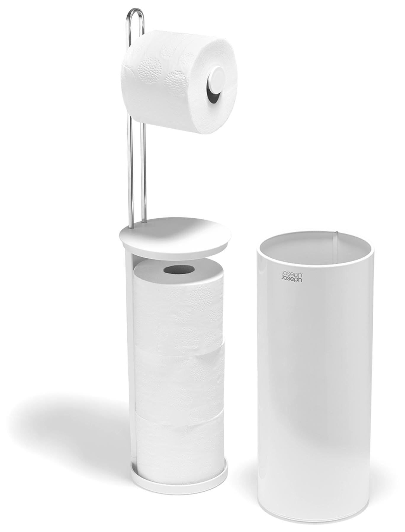 Eleganter Toilettenpapierhalter in reinem Weiß von Joseph Joseph, perfekt für ein modernes Badezimmer und funktionale Organisation.