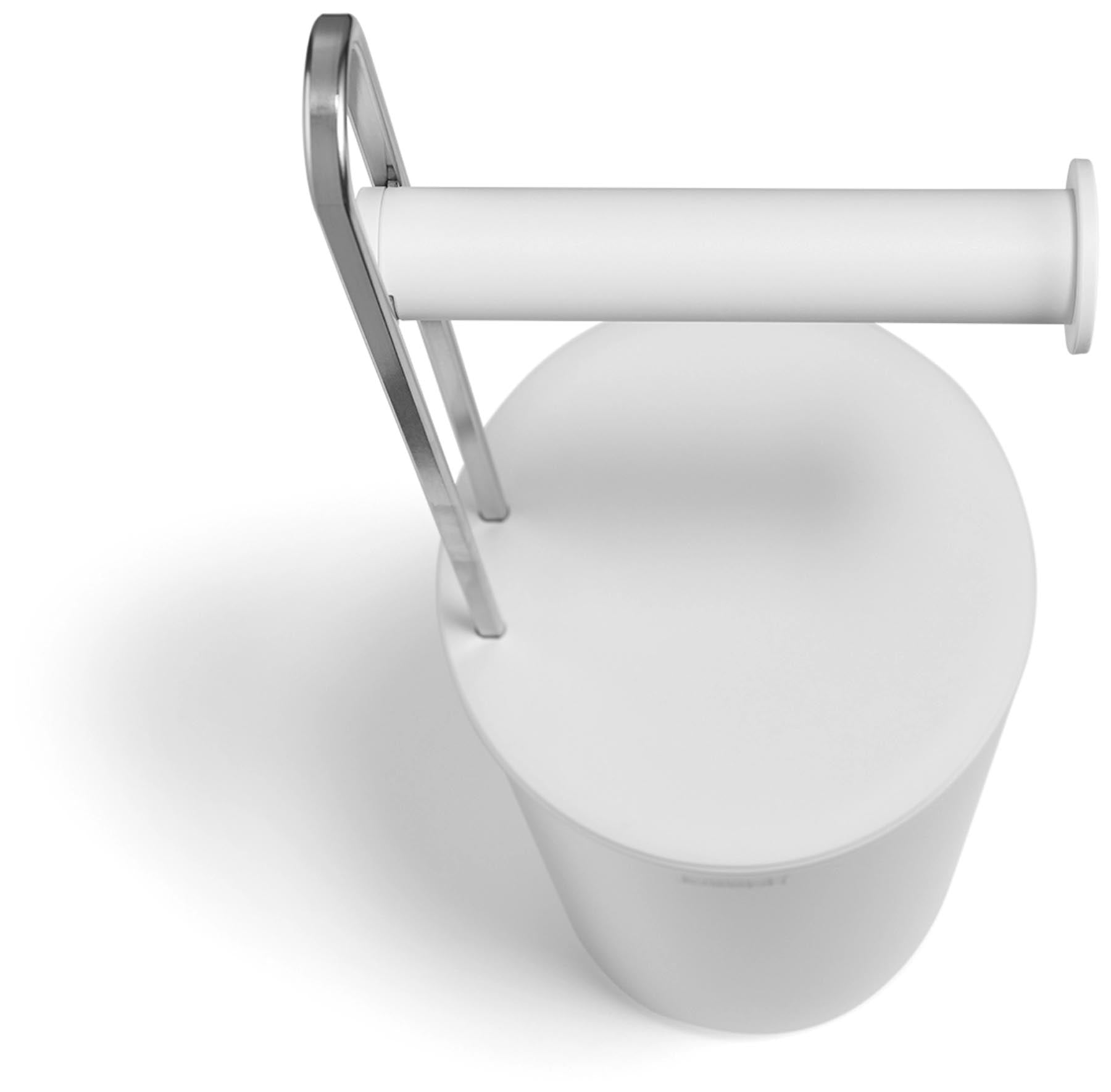 Moderner Toilettenpapierhalter in strahlendem Weiß von Joseph Joseph, ideal für stilvolle Badezimmer und mühelose Nutzung.