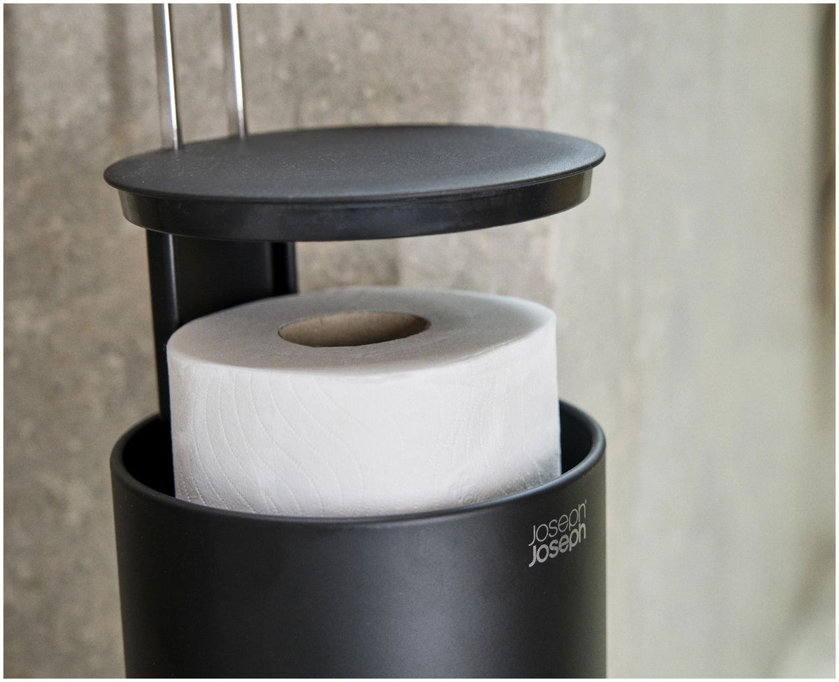 EasyStore Toilettenpapierhalter schwarz in Schwarz präsentiert im Onlineshop von KAQTU Design AG. Toilettenpapierhalter ist von Joseph Joseph