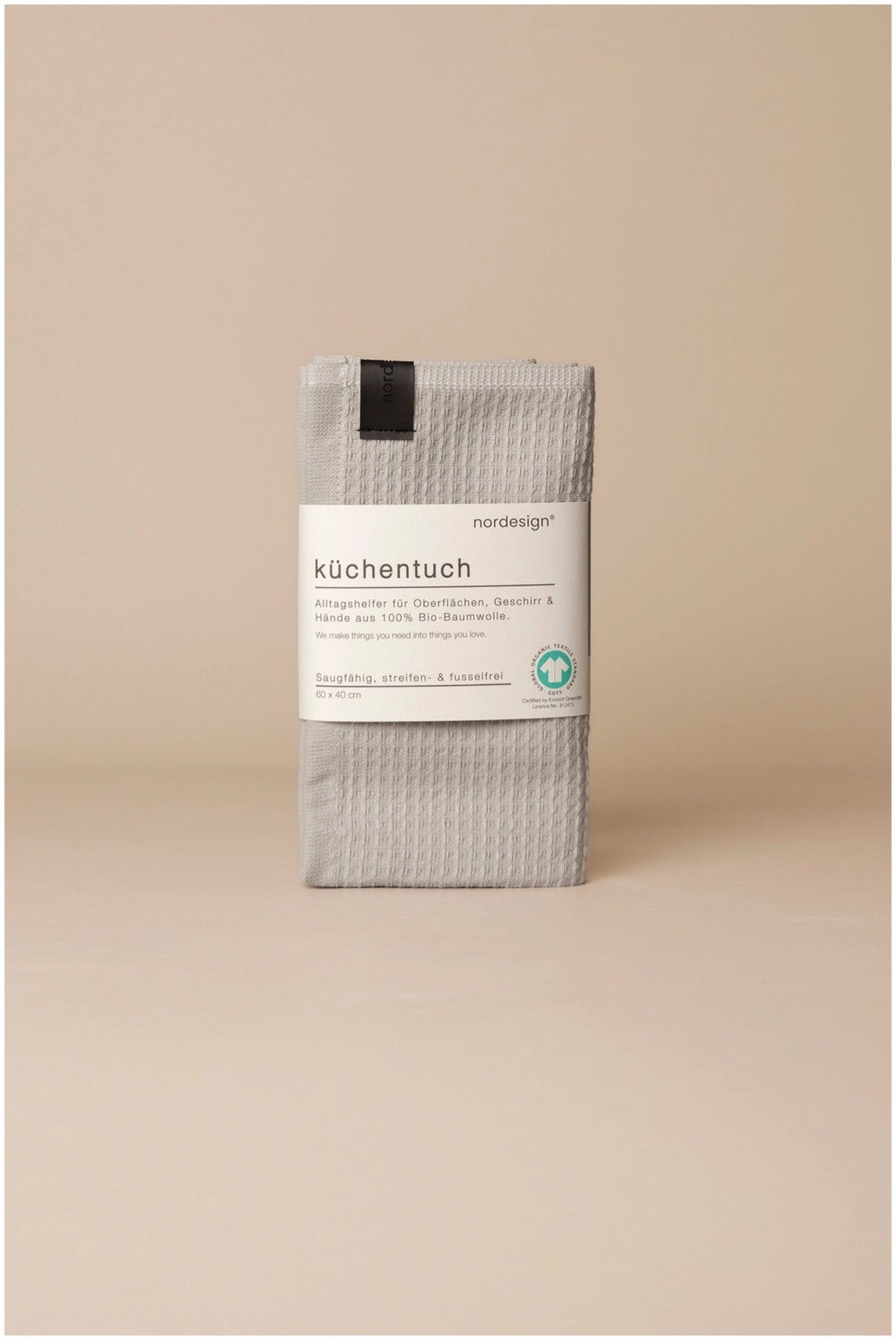 Rechteckiges graues Küchentuch Stockholm Grey von Nordesign aus Baumwolle