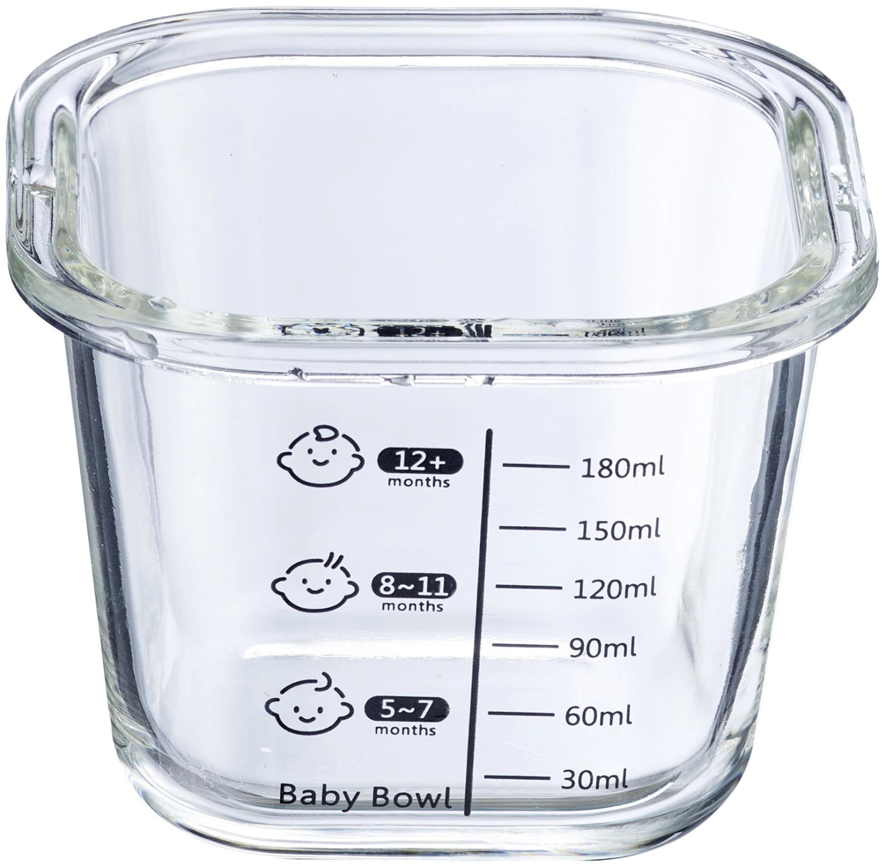 Praktische eckige Glasdose mit 200ml Fassungsvermögen von Westmark, perfekt für die frische Aufbewahrung von Lebensmitteln und Snacks.