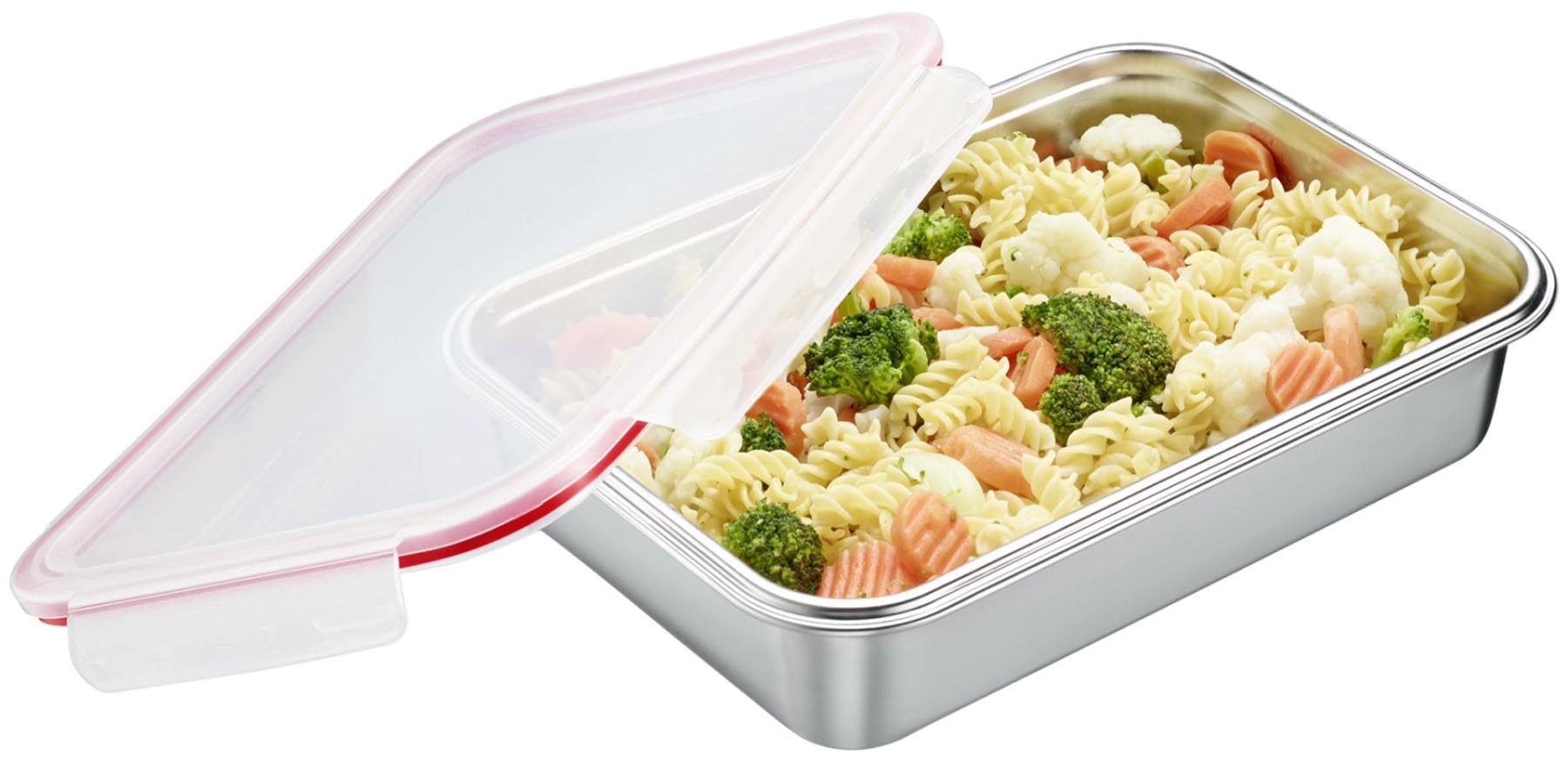 Hochwertige Edelstahl Frischhaltedose von Westmark mit 2500ml, perfekt für die Aufbewahrung von Speisen und Snacks für unterwegs.