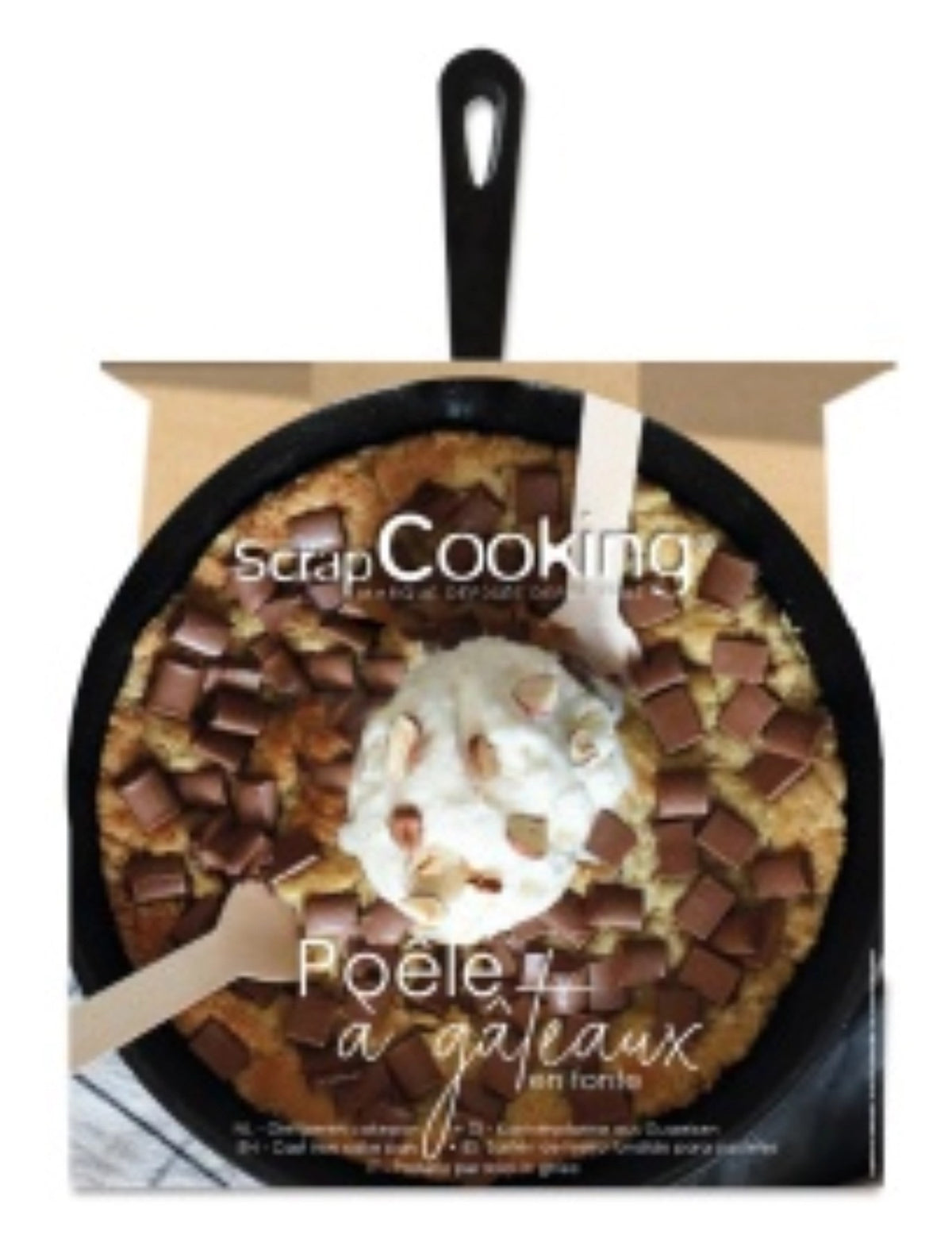 Schwarze Gusseisen-Kuchenform von Scrap Cooking, rechteckige Form mit glatter Oberfläche, Masse 30 x 23.1 x 5 cm, Gewicht 1.197 kg.