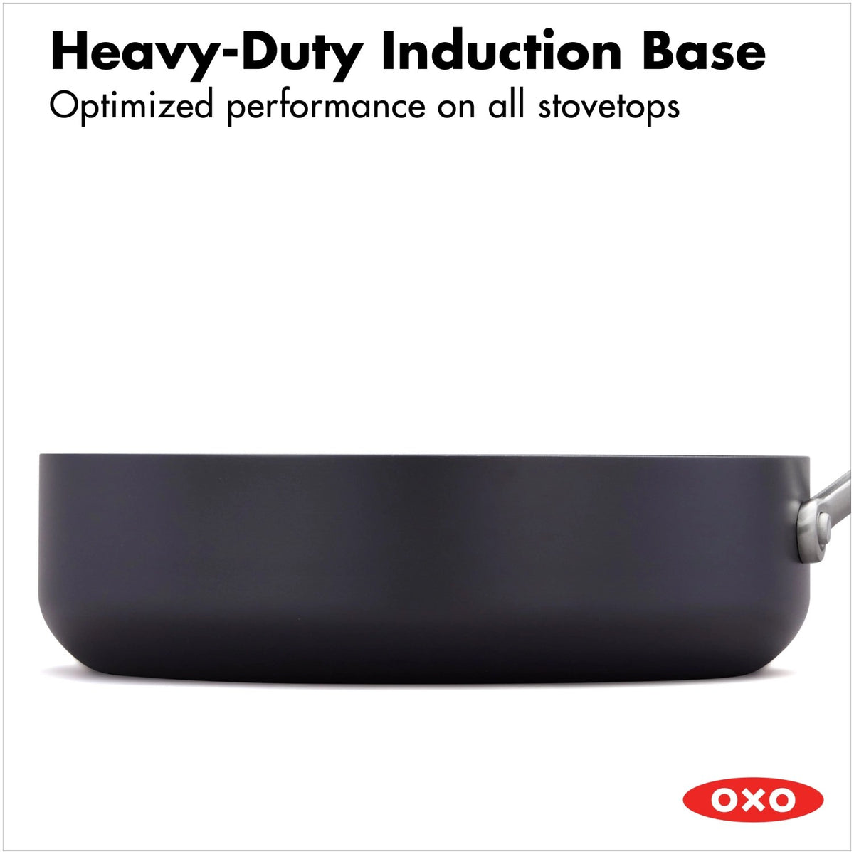 Zehnteiliges Kochgeschirrset von OXO in Anthrazit mit Glasdeckeln, hart-anodisierten Töpfen und Pfannen sowie Antihaftbeschichtung.