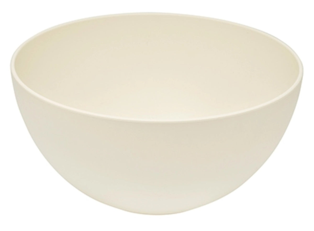 Weisse runde Schüssel aus Biopolymer-Material in urban-grey Optik, Grösse 19.8x19.8x8.9cm, Hersteller MAGU, klare schlichte Form.