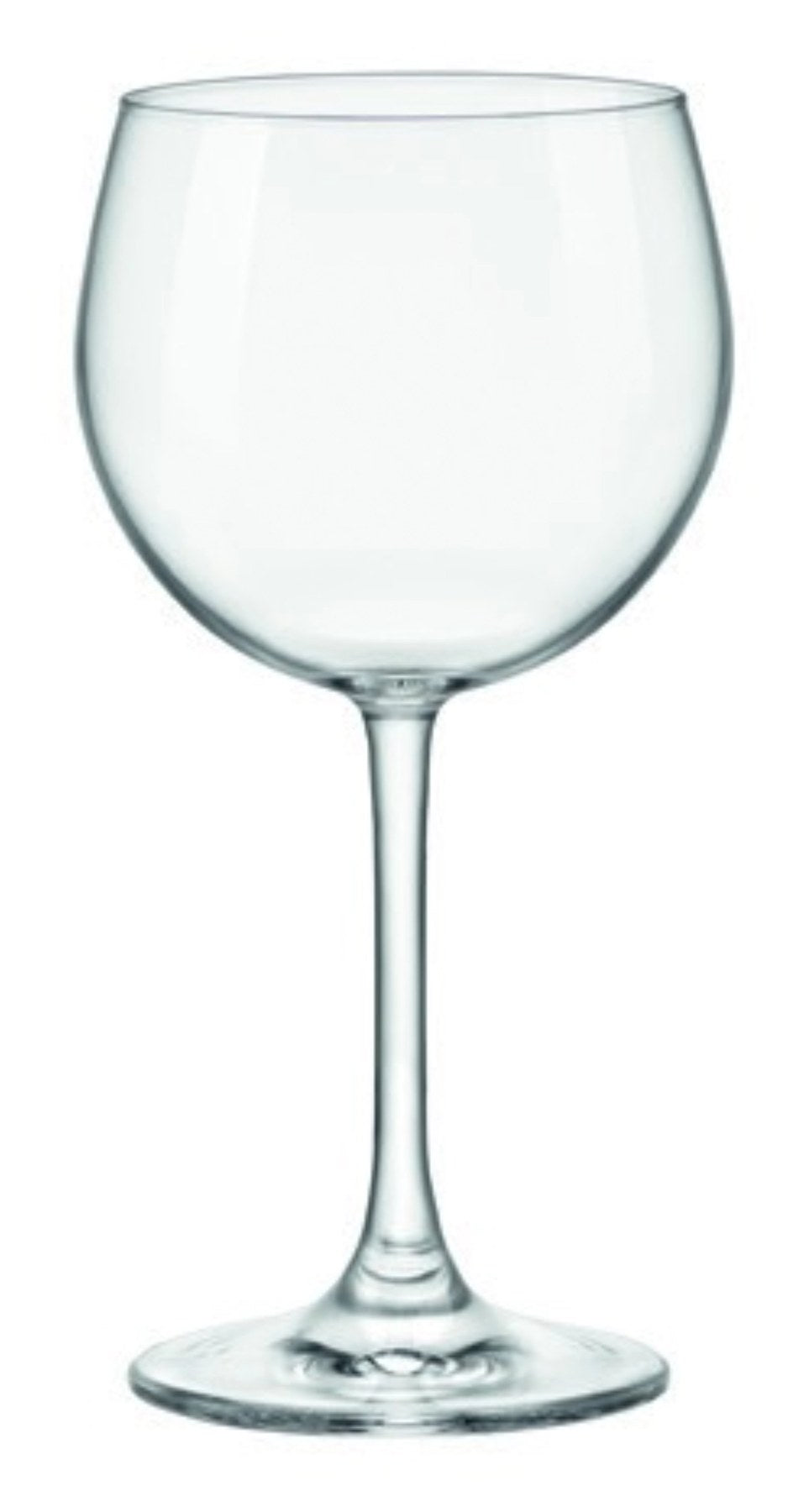 Transparentes Ballon-Weinglas von Bormioli Rocco aus der Riserva-Serie mit lasergeschnittenem Rand, Modell 1.67231, 48cl Fassungsvermögen.