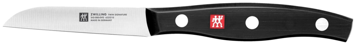 Zwilling Signature Gemüsemesser mit 8 cm Klinge aus Edelstahl, Griff im Drei-Nieten-Design, kurze Klinge für Obst und Gemüse.