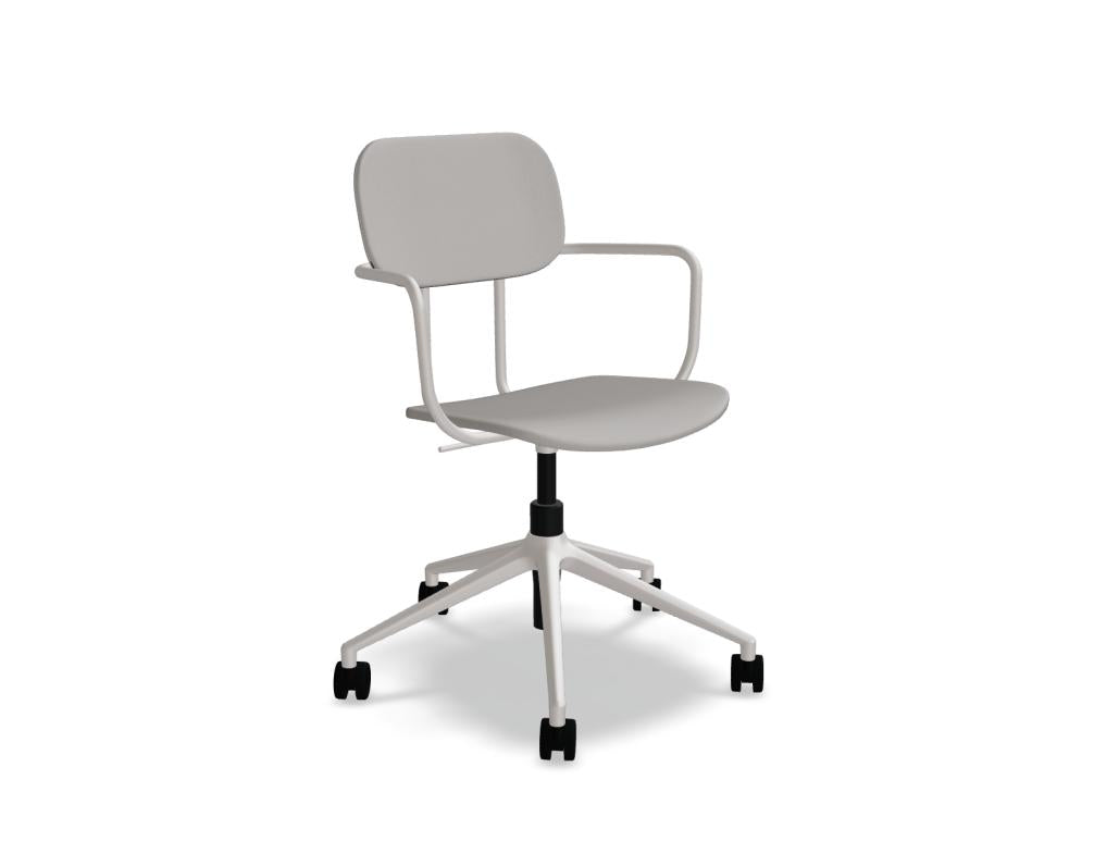Mdd New School N1N08KF Drehstuhl mit gepolsterter Sitzschale, Rollen und Höhenverstellung fürs Büro
