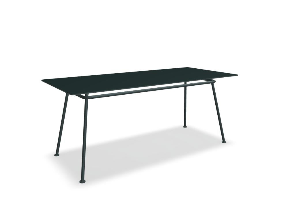 Mdd New School NS812 Esstisch mit Holzplatte und schwarzem Metallgestell, moderner Tisch für Küche, Büro oder Essbereich