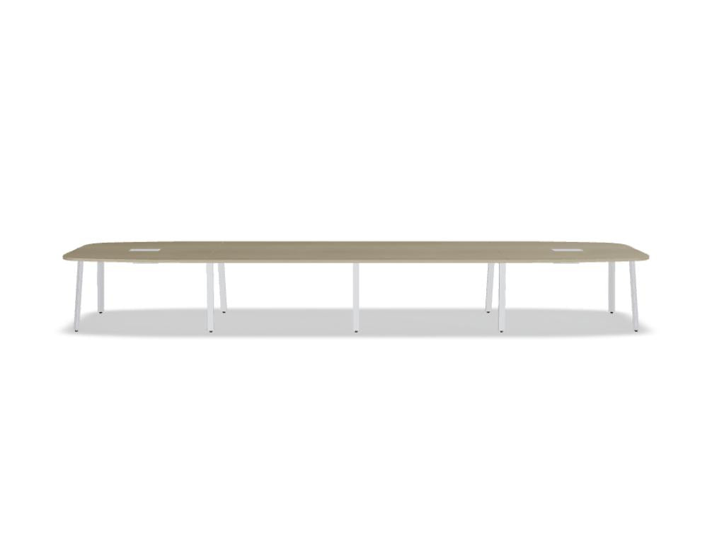 Ogi A PLF14E4W Esstisch von MDD, heller Holzton, rechteckige Tischplatte, robuste Metallbeine, modernes Design für Ess- oder Wohnzimmer