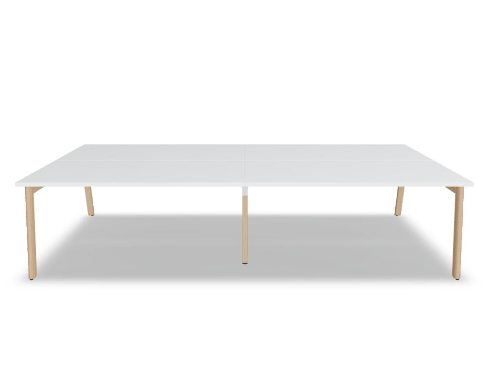 Mdd Ogi B Bench BOB340E2 als moderner Doppelschreibtisch mit Holzplatte und schwarzem Gestell für zwei Arbeitsplätze