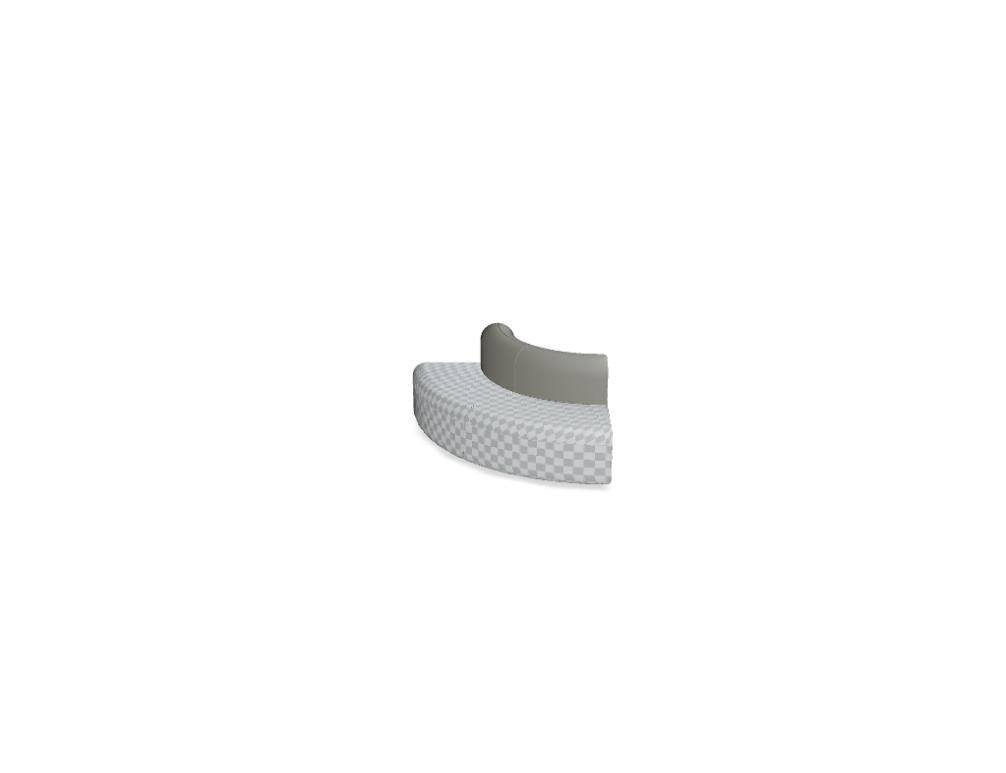 Modulares Sofa Artiko von Mdd in Hellgrau mit gepolsterter Sitz- und Rückenfläche, Metallgestell und abgerundeten Formen.