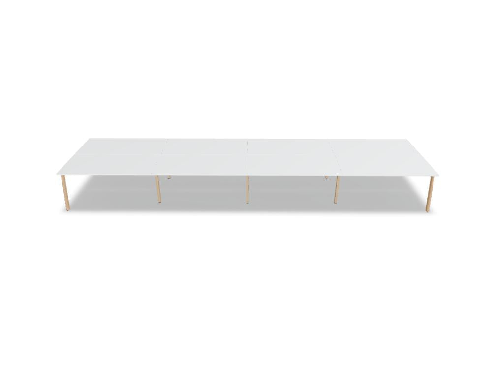 Ogi B Bench BOB340E4 Doppelschreibtisch von Mdd mit geteilter Arbeitsfläche, Sichtblende und klaren Linien fürs Büro