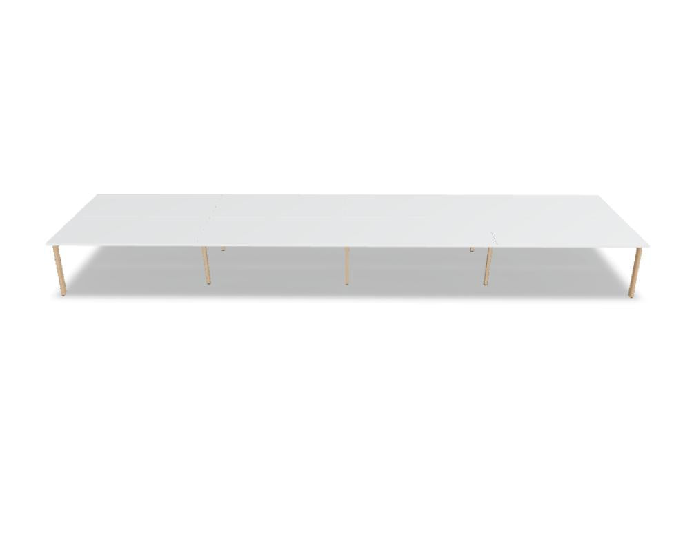Ogi B Bench BOB350E4 Doppelschreibtisch von Mdd mit zwei Arbeitsplätzen, heller Tischplatte und robustem Gestell