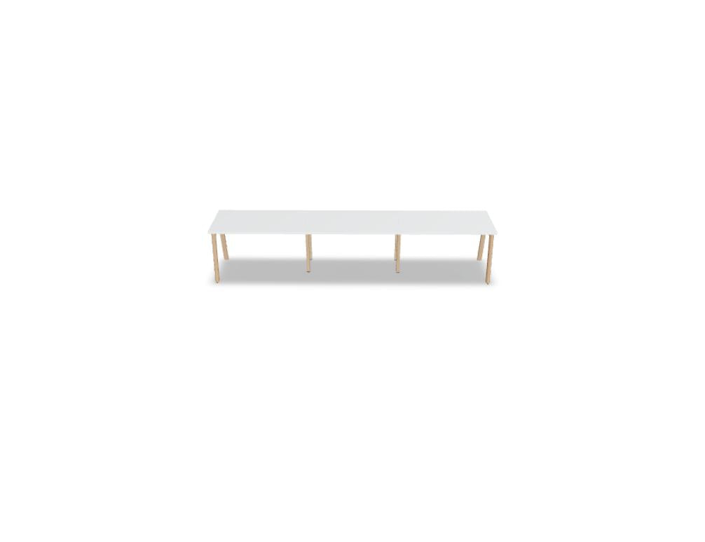 Mdd Ogi B BOB220E3 Schreibtisch mit heller Holzplatte und schwarzem Gestell, moderner Bürotisch für flexible Arbeitsplätze