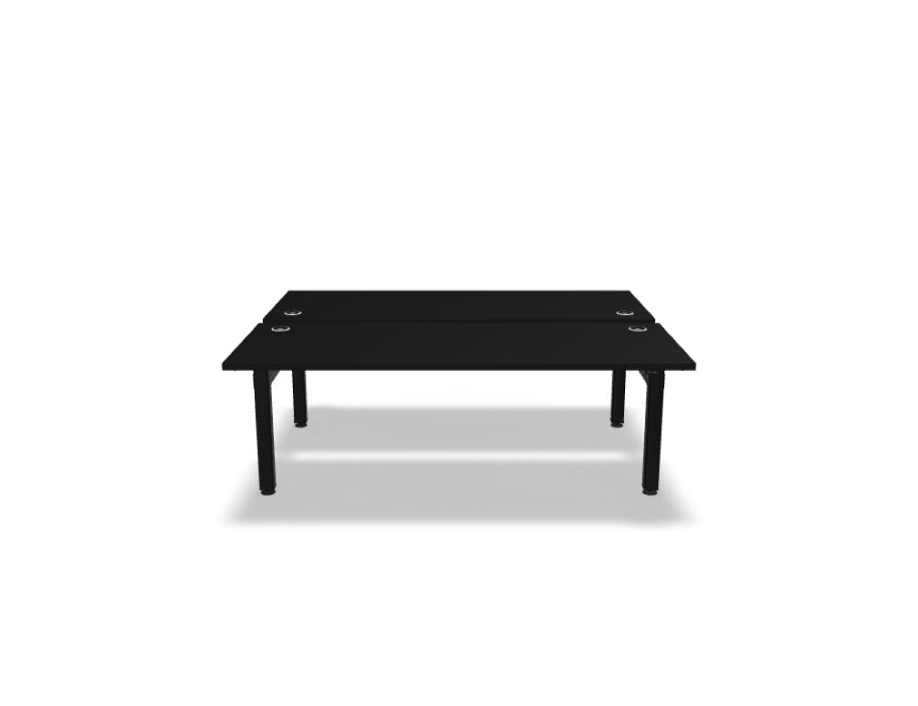 Bild zeigt den Ogi Drive Bench BOD678: moderner Doppelschreibtisch mit elektrisch höhenverstellbarer Platte, zweimotoriges Gestell, klare Linien, dunkle Holzoptik und technischer eleganter Look.