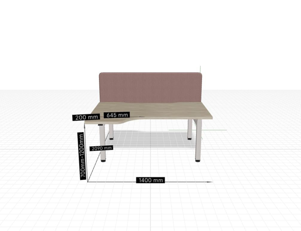 Bild eines Ogi Drive Bench BODK514: Doppelschreibtisch mit elektrischem Höhenverstell-Mechanismus, zweimotoriges Gestell, modern, Arbeitsplatz flexibel, aufgeräumte Tischfläche