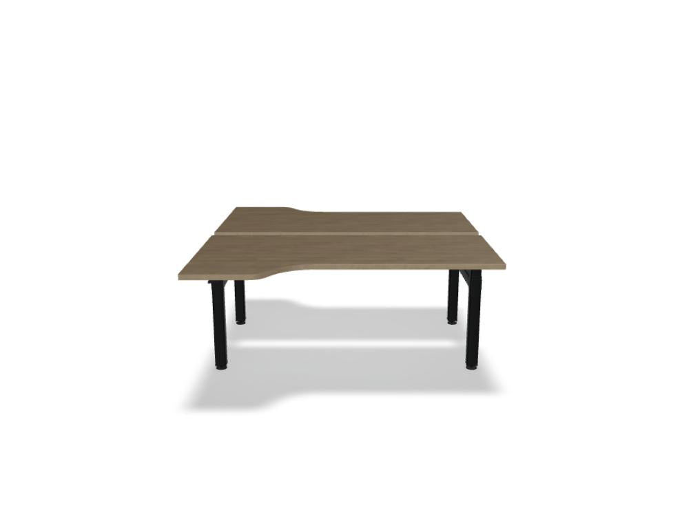 Hochwertiger Ogi Drive Bench BODK576: moderner Doppelschreibtisch mit elektrische Höhenverstellung, zweimotoriges Gestell, stilvolles Holz-Design, perfekt fürs Home-Office, robust und flexibel.